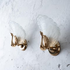 Brass Peacock Wall Sconces, 1970s - A pair
