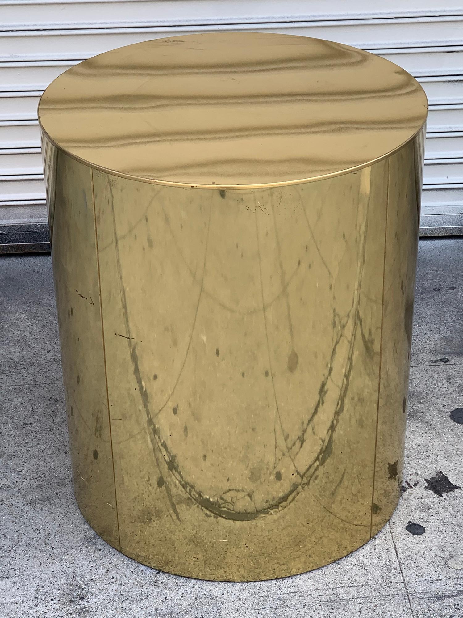 Brass Pedestal Base by Curtis Jere In Fair Condition In Los Angeles, CA