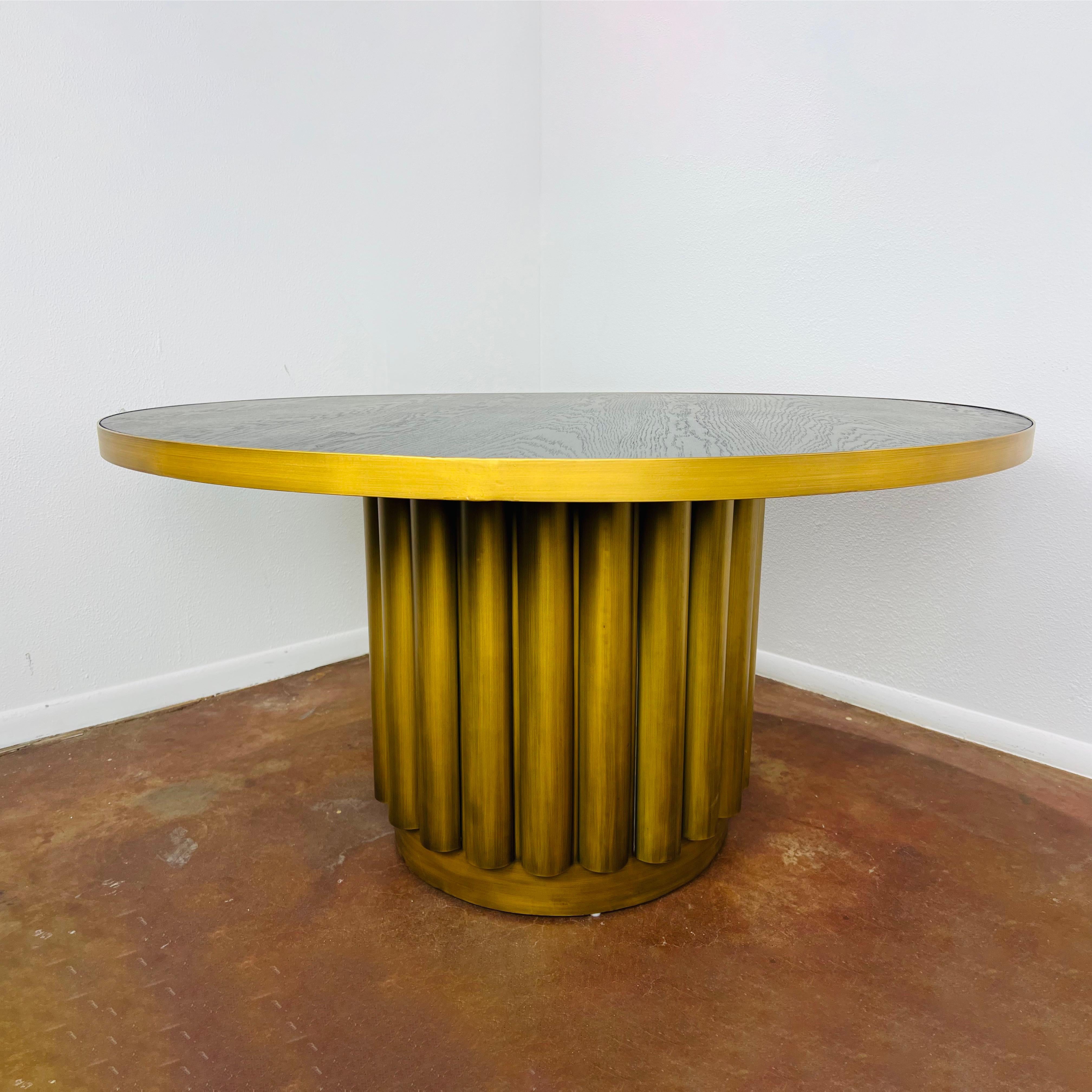 Brass Pedestal Dining Table For Sale 5