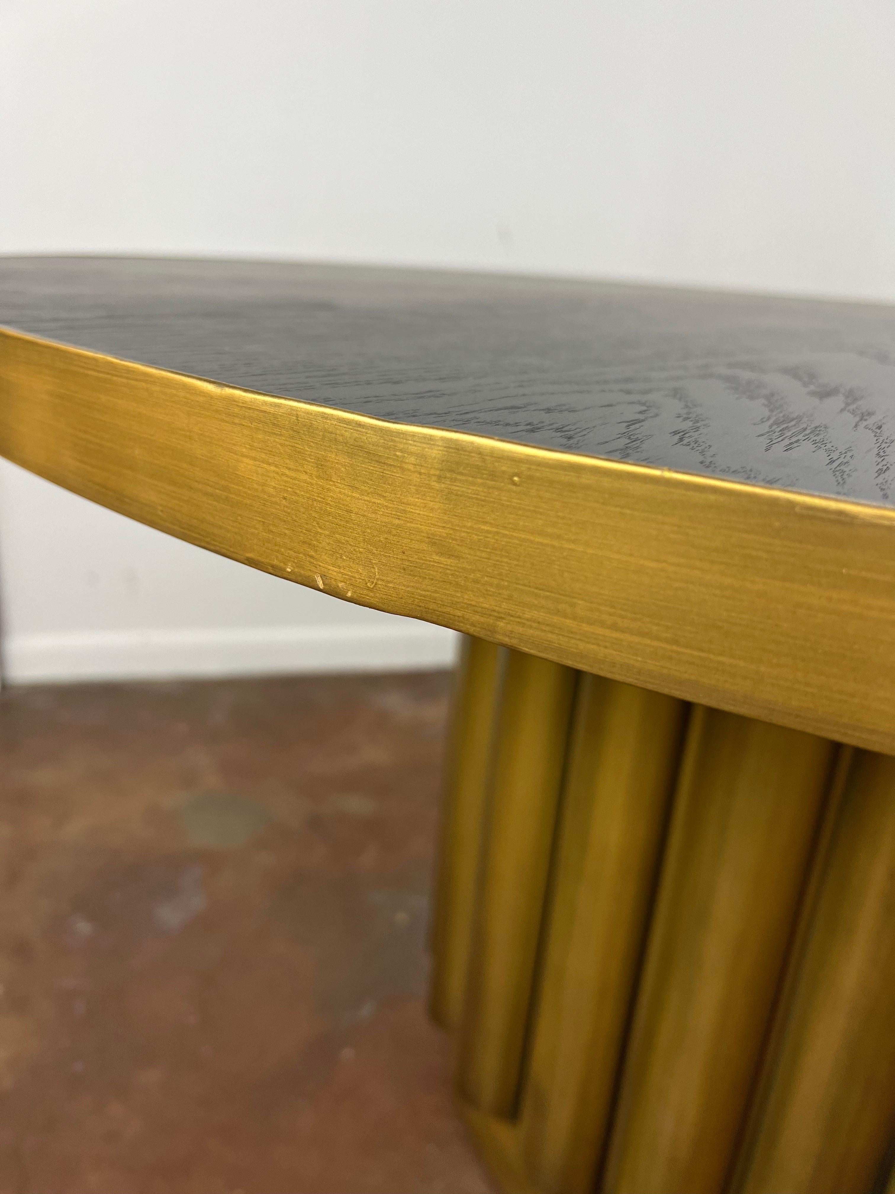 Brass Pedestal Dining Table For Sale 1
