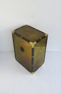 Brass Pedestal Side Table Attrib. Mastercraft