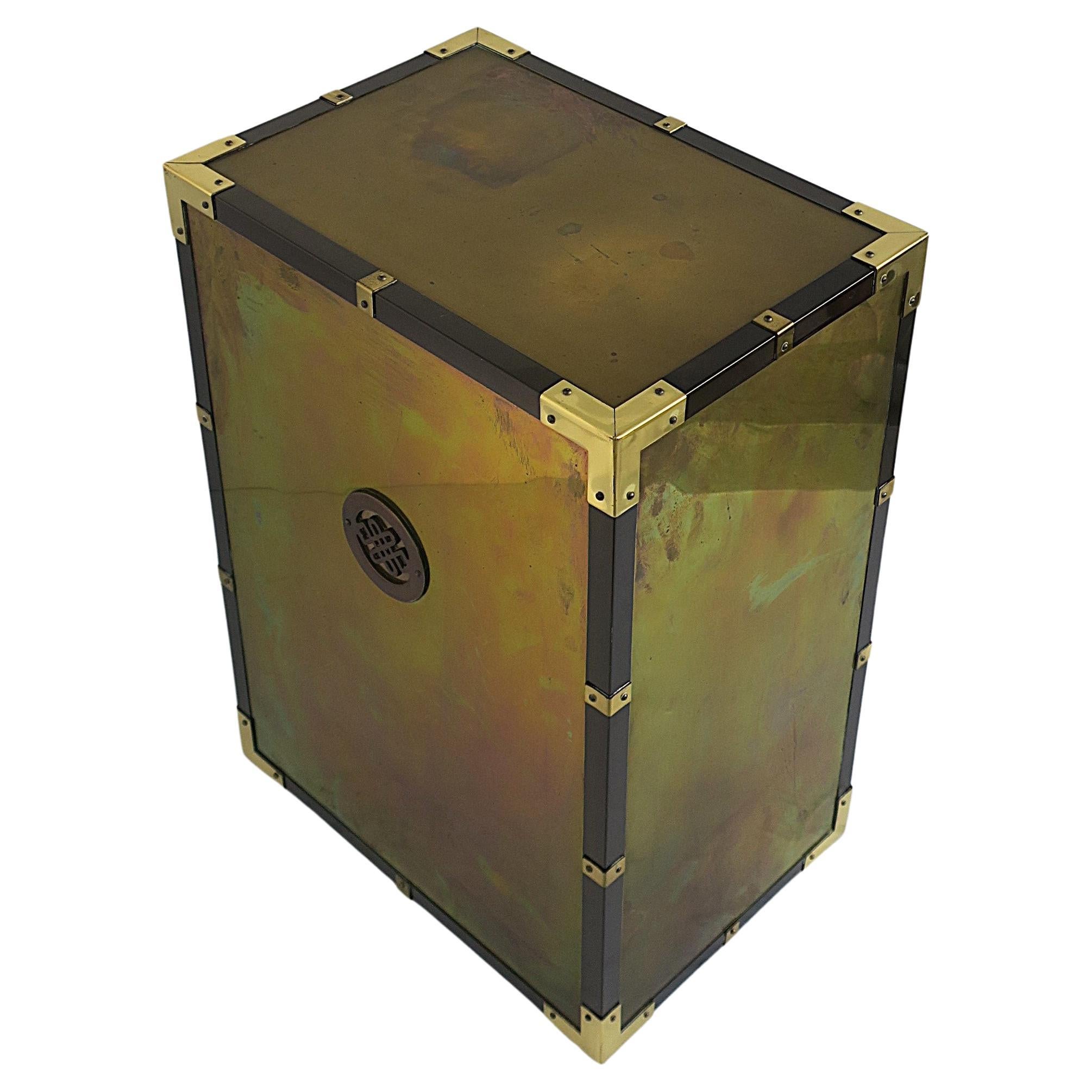 Brass Pedestal Side Table Attrib. Mastercraft For Sale