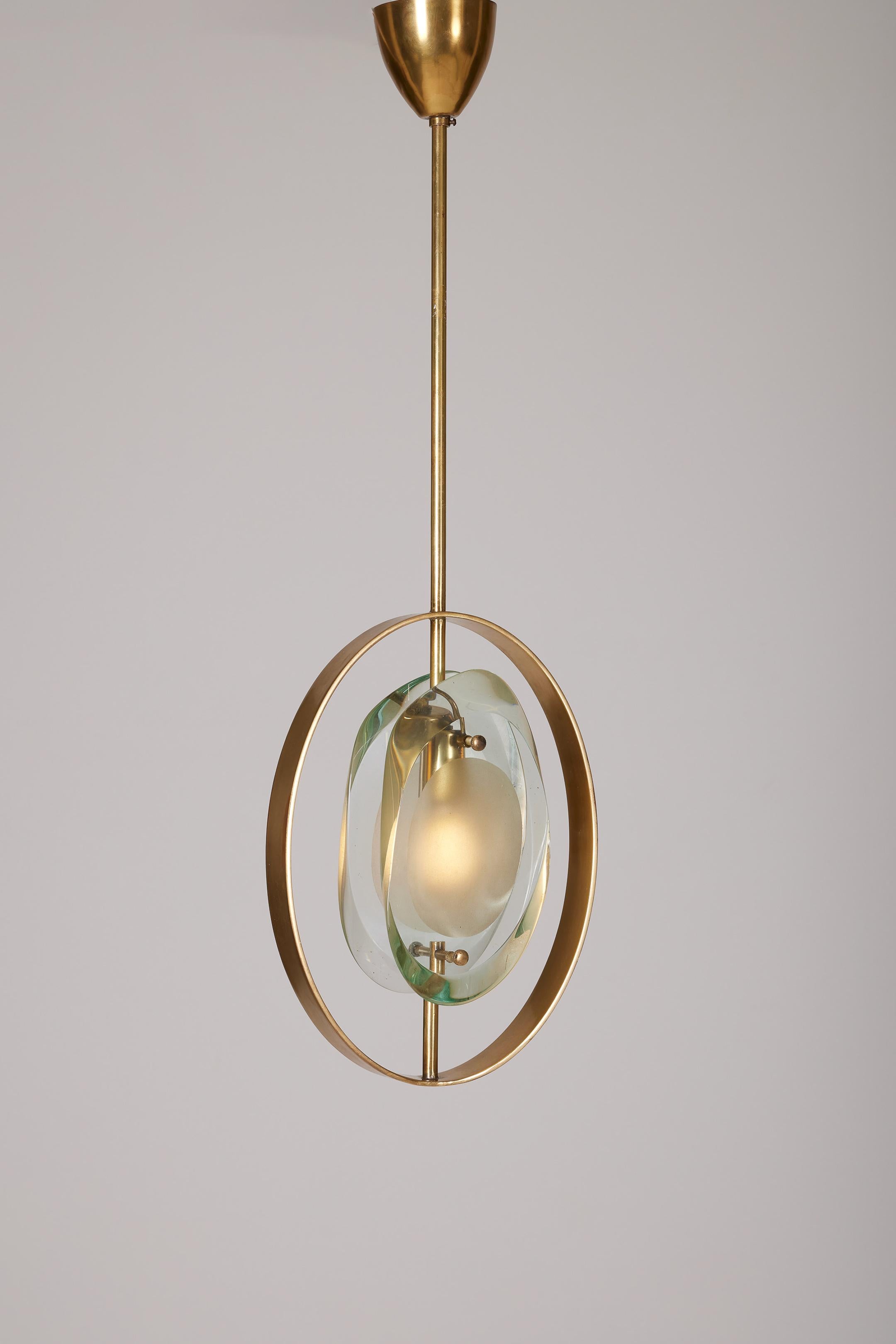 Brass pendant "1933" Max Ingrand, 1960s