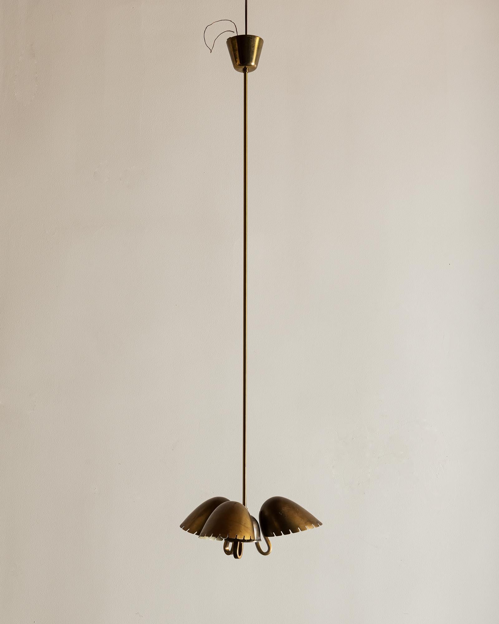 Scandinavian Modern Brass Pendant by Carl-Axel Acking, Sweden, 1940s