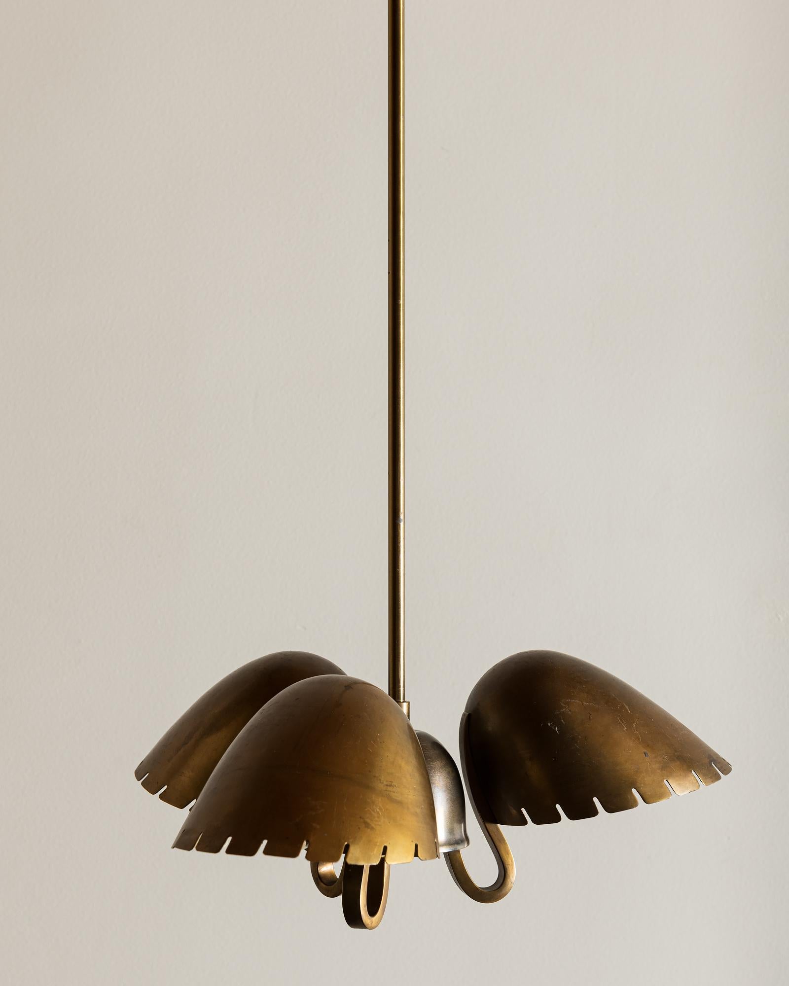 Swedish Brass Pendant by Carl-Axel Acking, Sweden, 1940s