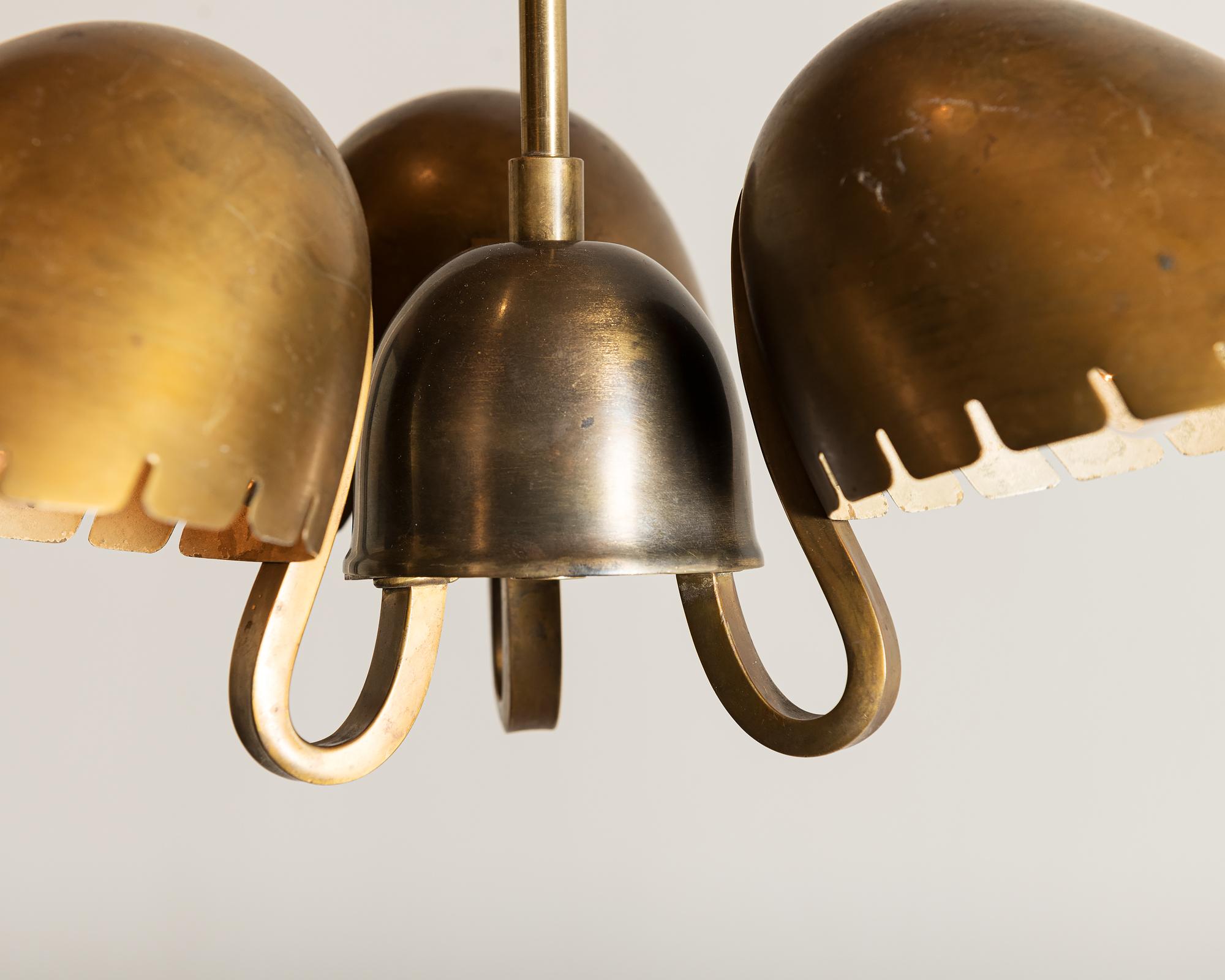 Mid-20th Century Brass Pendant by Carl-Axel Acking, Sweden, 1940s