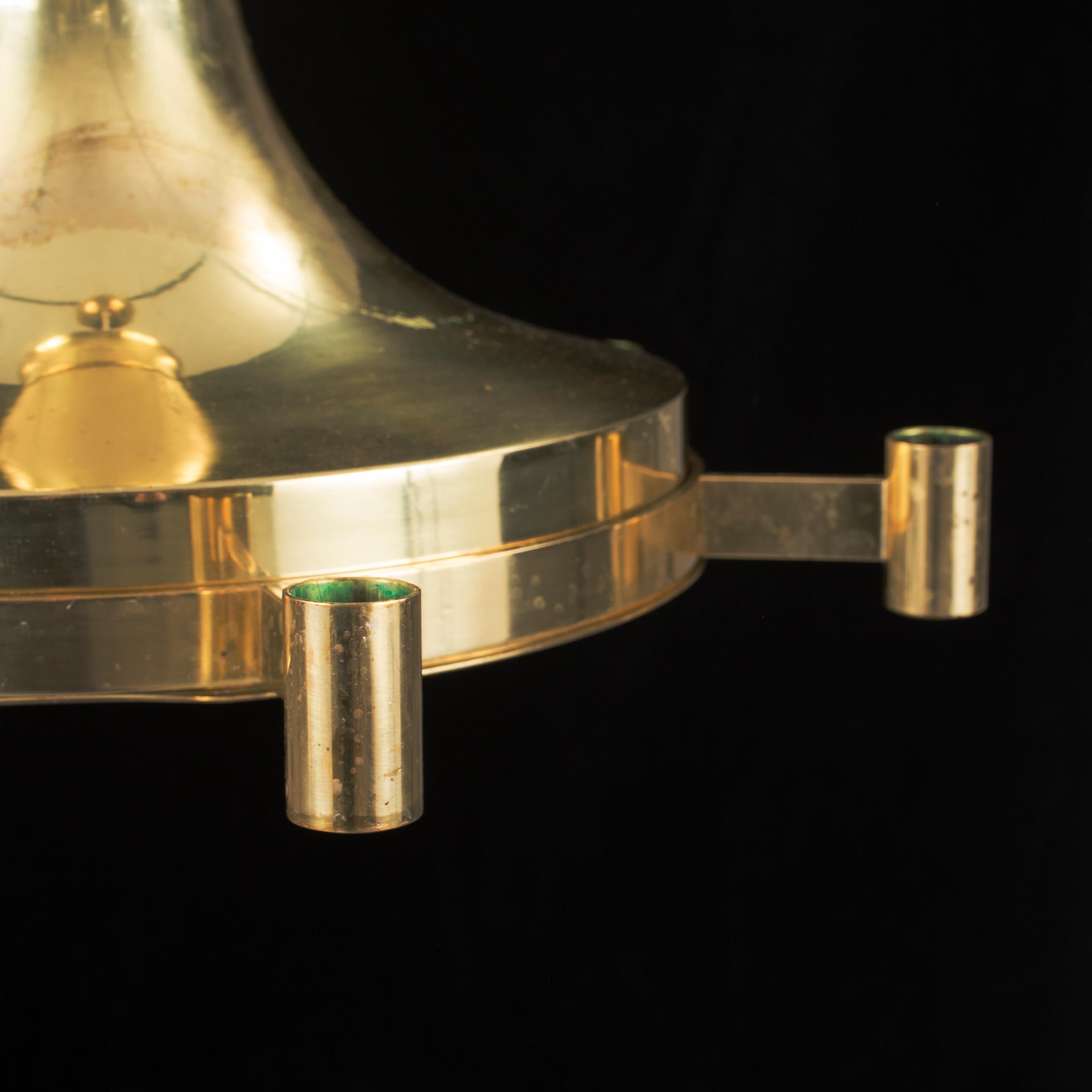 Scandinavian Modern Brass Pendant by Carl Fagerhult For Sale