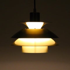 Brass Pendant by Danish Top-Lamper, 1980s. Cute Brass Lacquered Hanging Lamp
