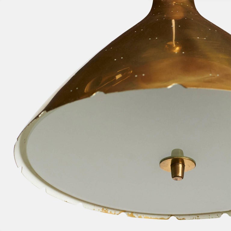 Finnish Brass Pendant by Paavo Tynell For Sale
