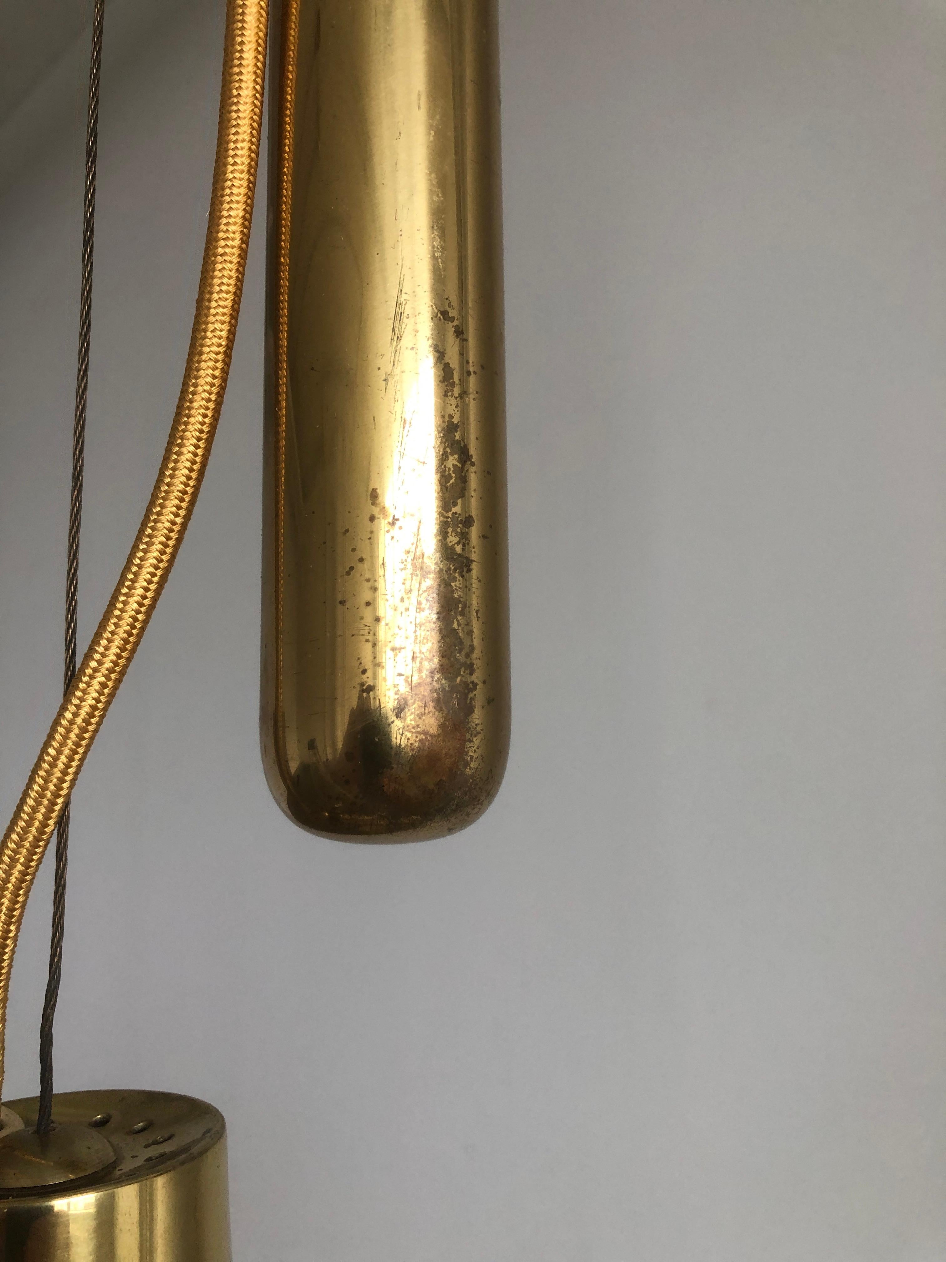 Finnish Brass Pendant by Paavo Tynell For Sale