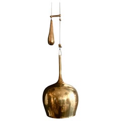 Lampe à suspension en laiton de Paavo Tynell, modèle A1957