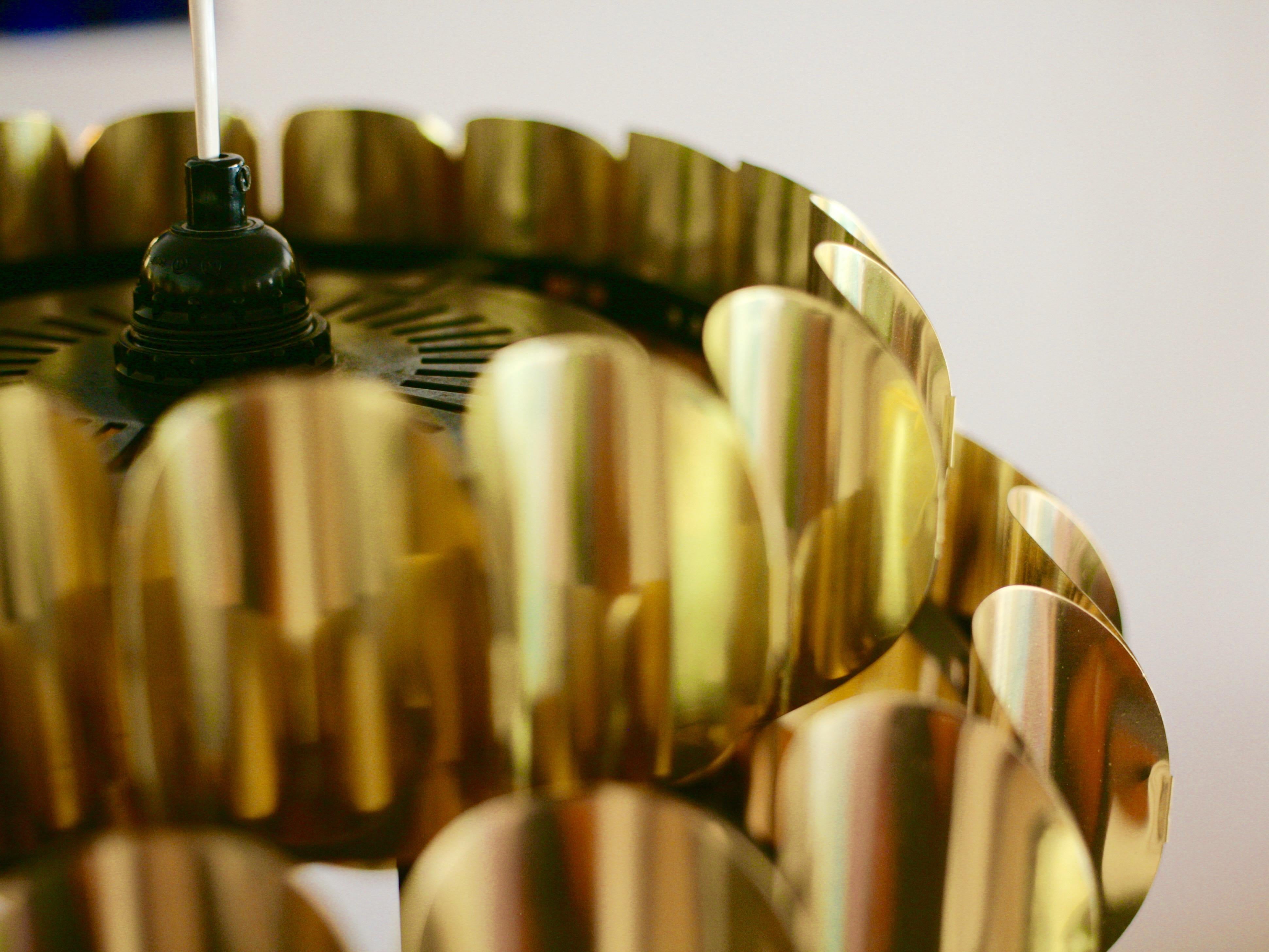 Danish Brass Pendant by Werner Schou for Coronell Elektro