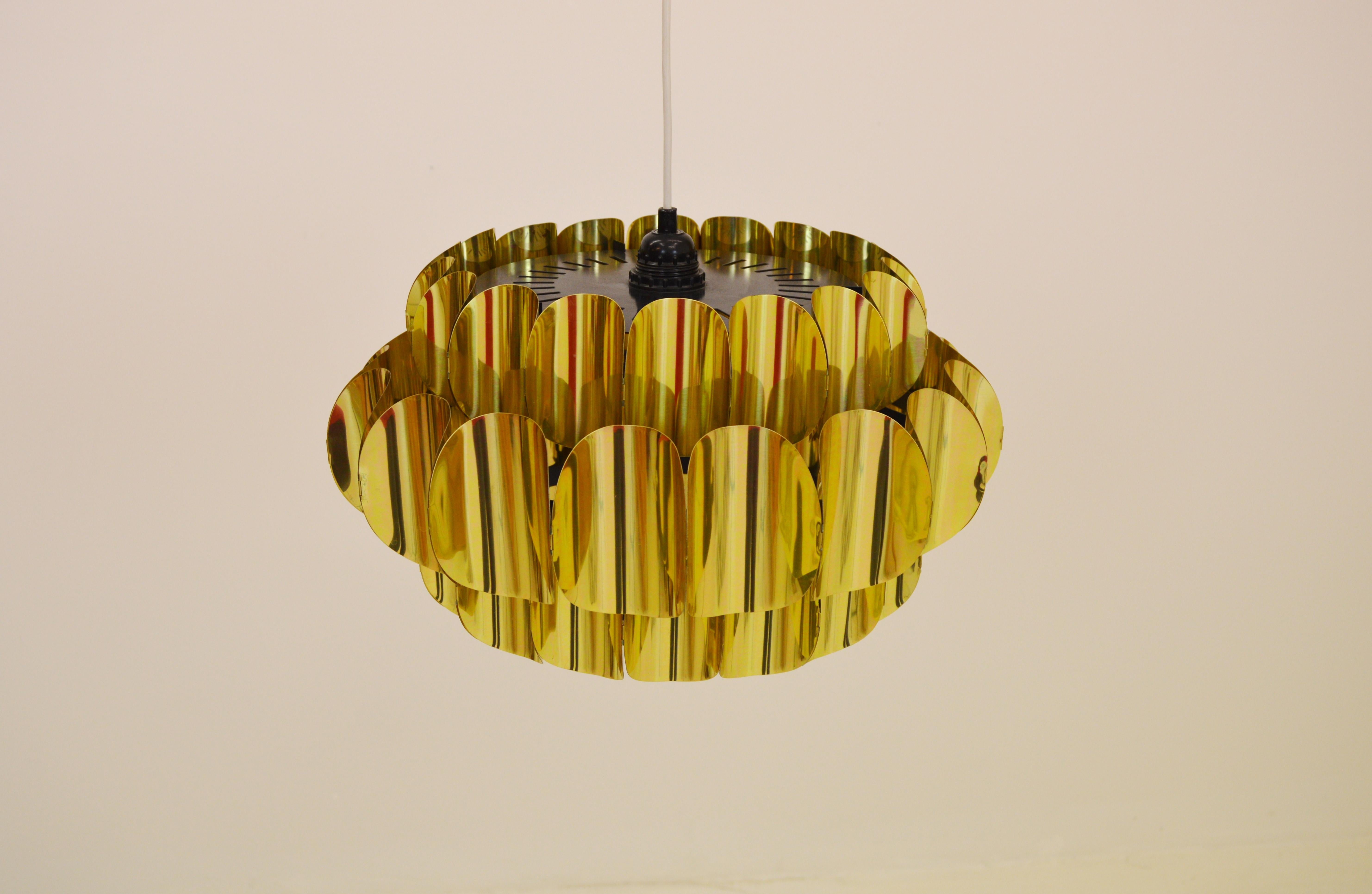 Brass Pendant Lamp Attributed to Hans-Agne Jakobsson For Sale 3