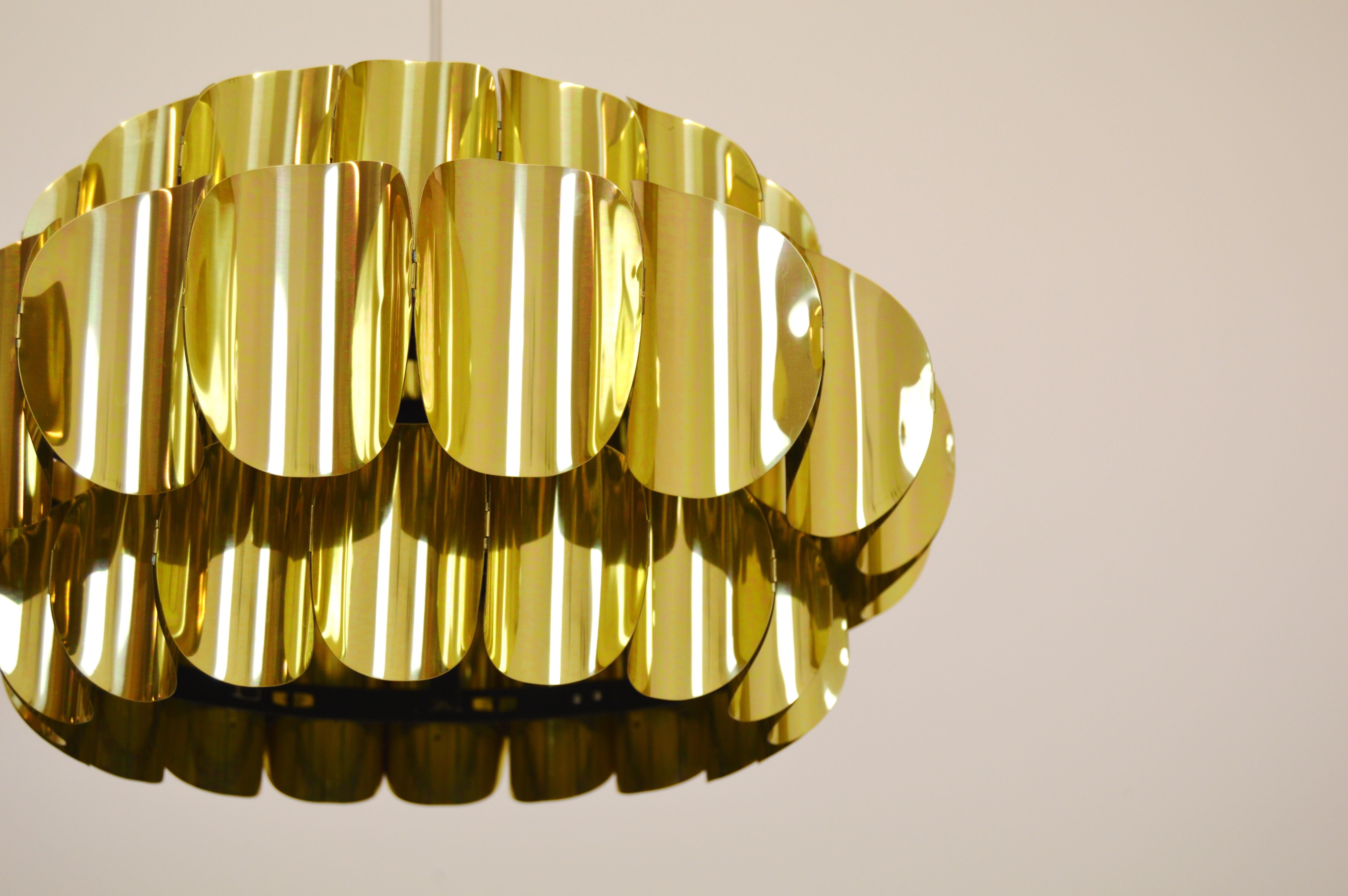 Brass Pendant Lamp Attributed to Hans-Agne Jakobsson For Sale 2
