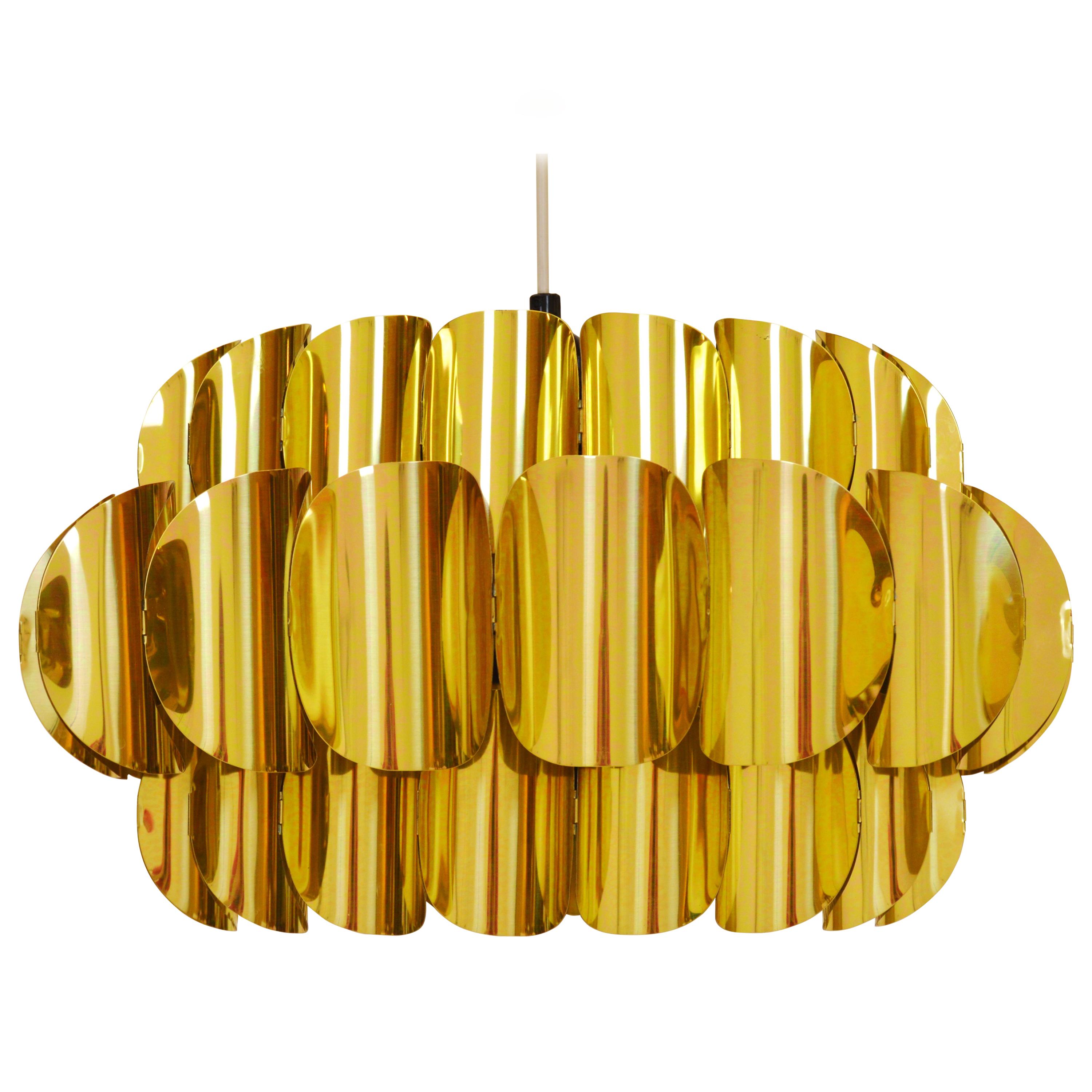 Brass Pendant Lamp Attributed to Hans-Agne Jakobsson For Sale
