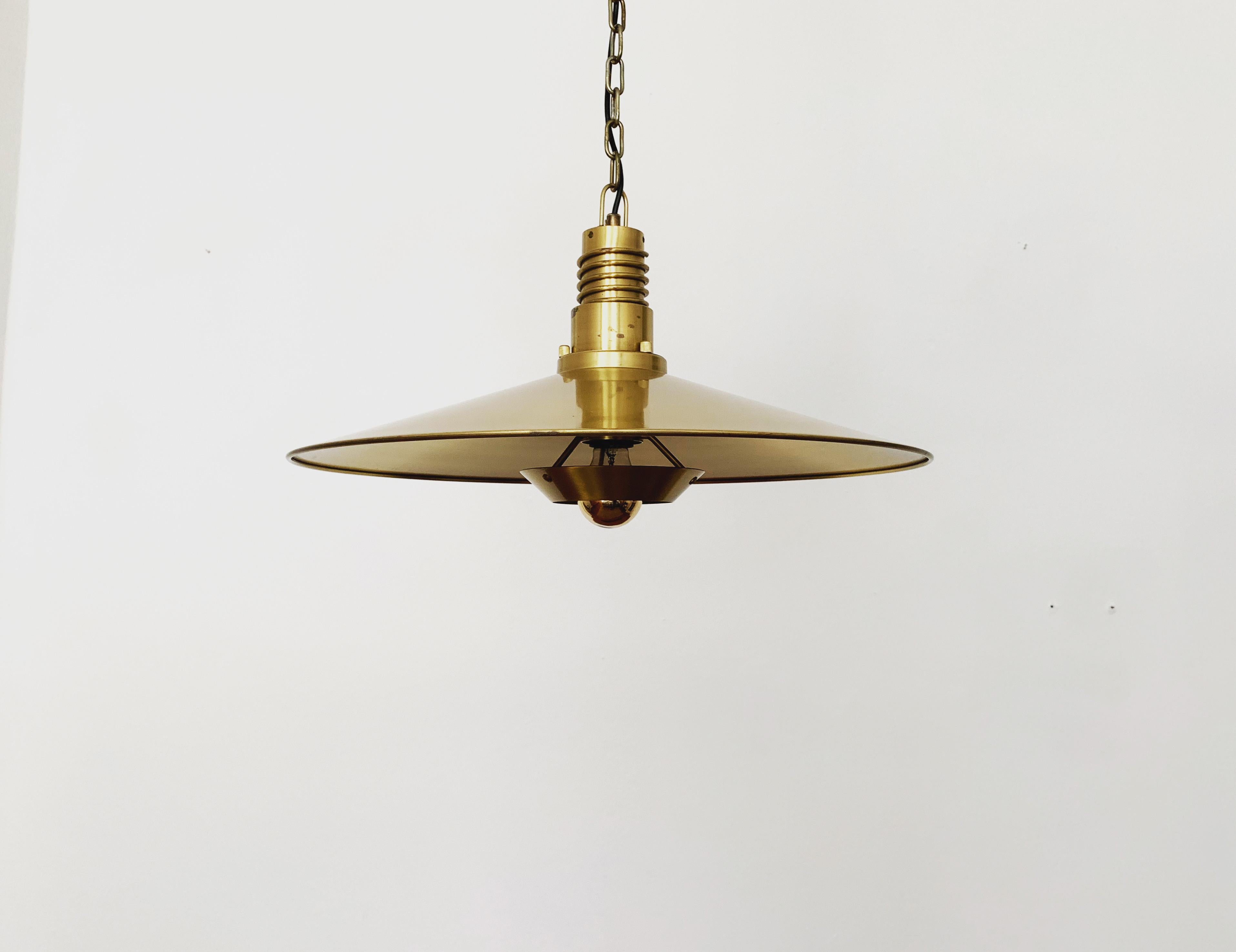 Scandinavian Modern Brass Pendant Lamp by Fog and Mørup For Sale