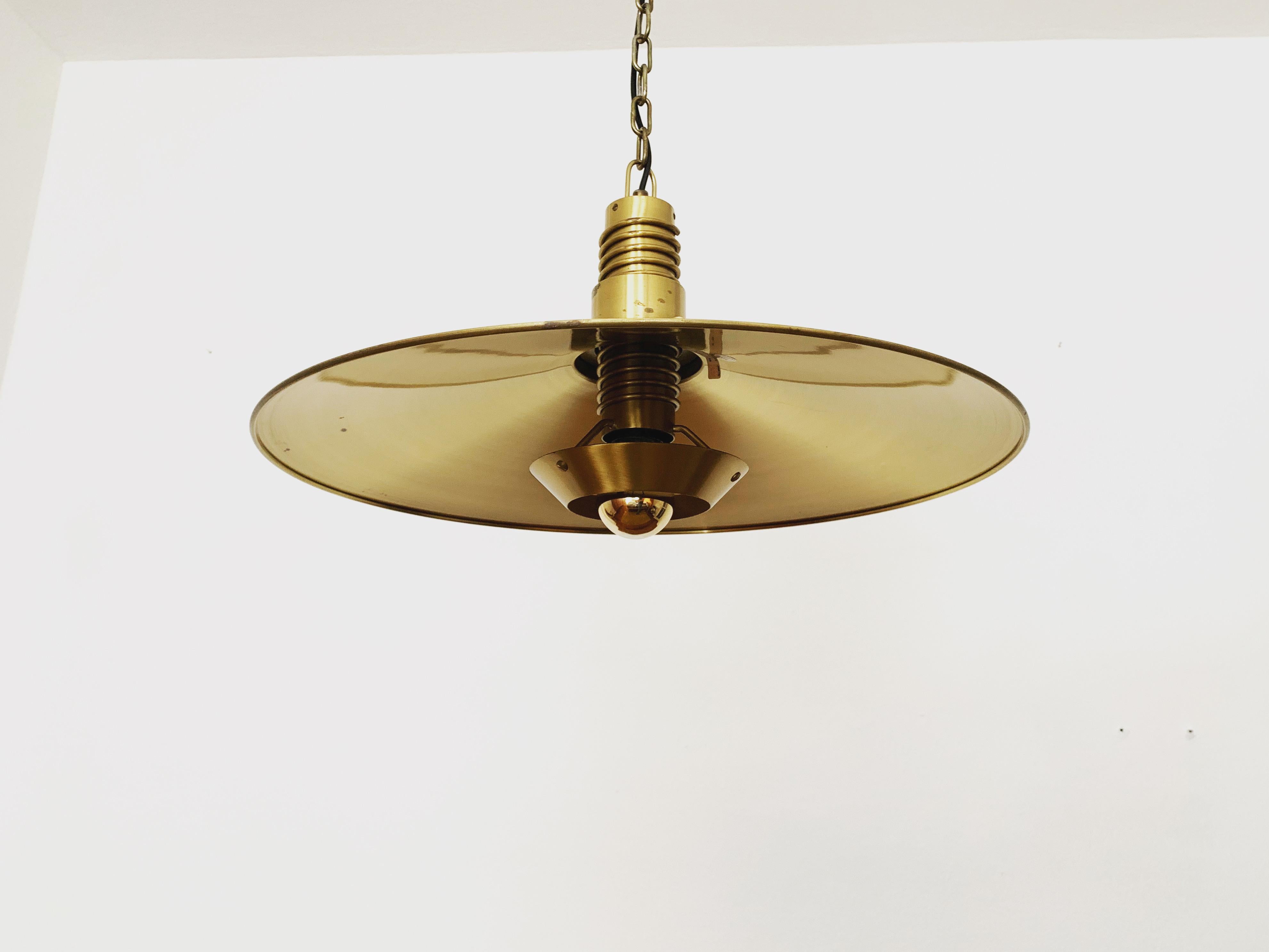 Brass Pendant Lamp by Fog and Mørup In Good Condition For Sale In München, DE