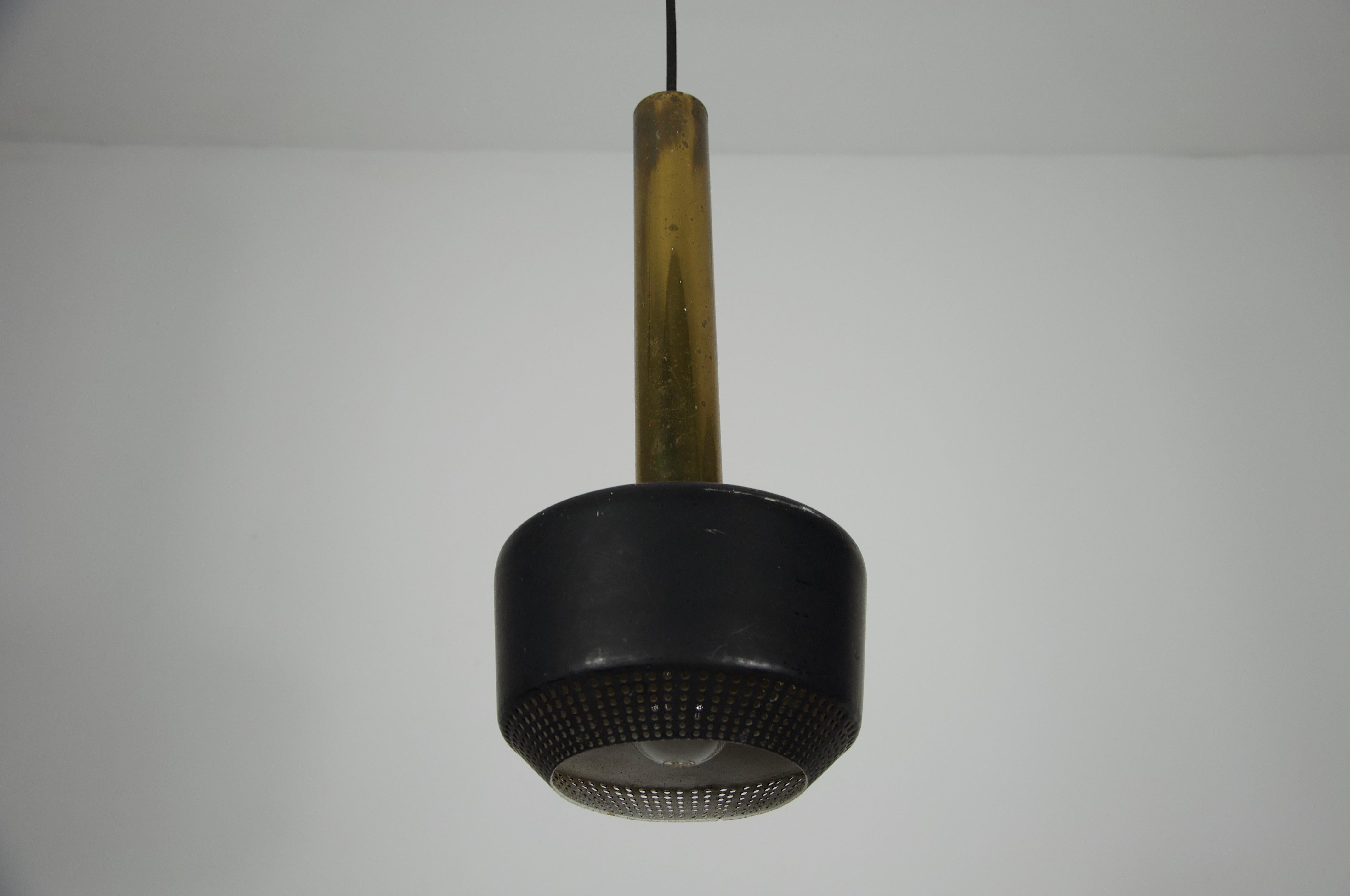 Lampada a sospensione in ottone di Vilhelm Lauritzen per Louis Poulen, 1960, Danimarca in vendita 3