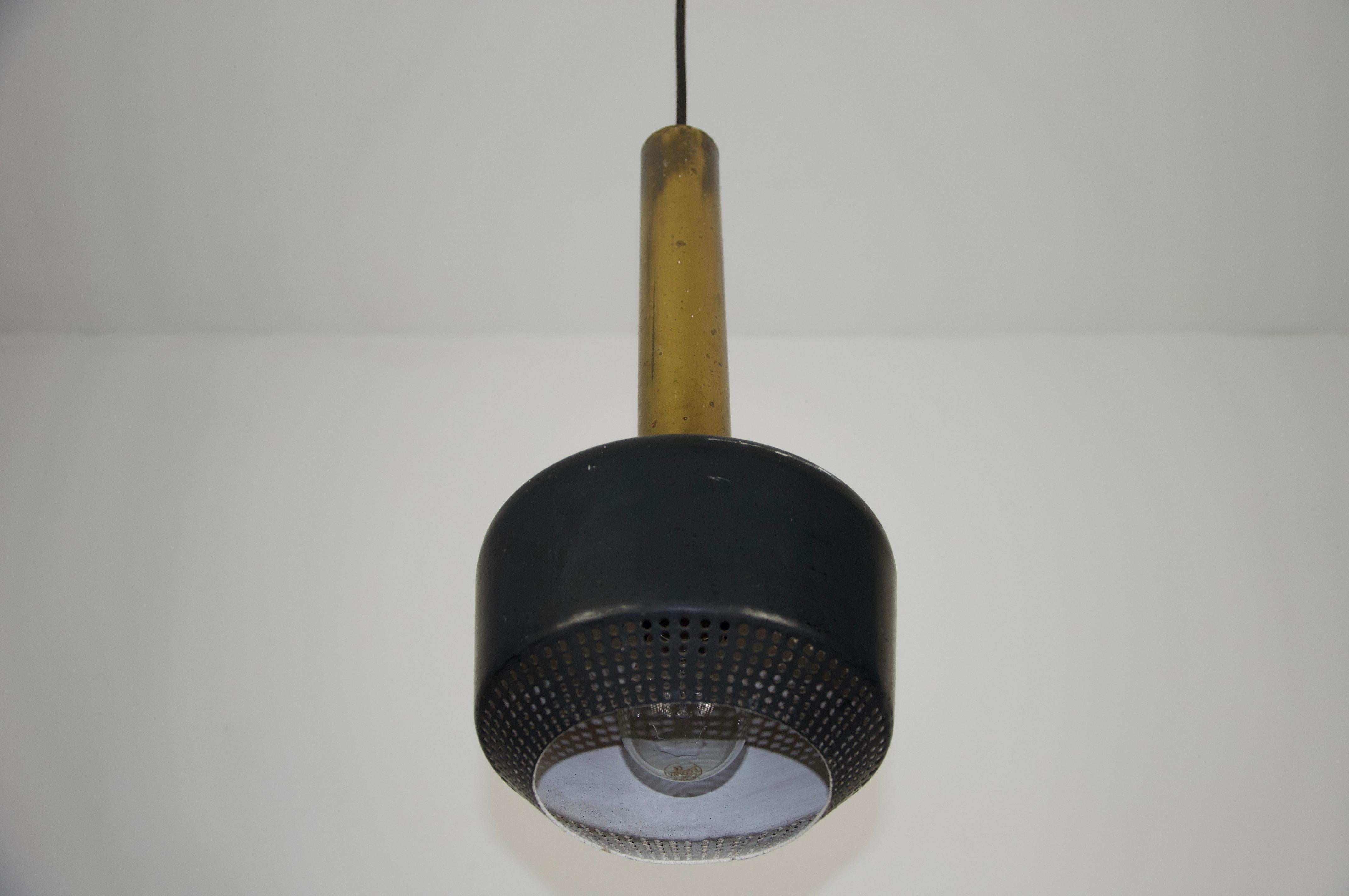 Lampada a sospensione in ottone di Vilhelm Lauritzen per Louis Poulen, 1960, Danimarca in vendita 2
