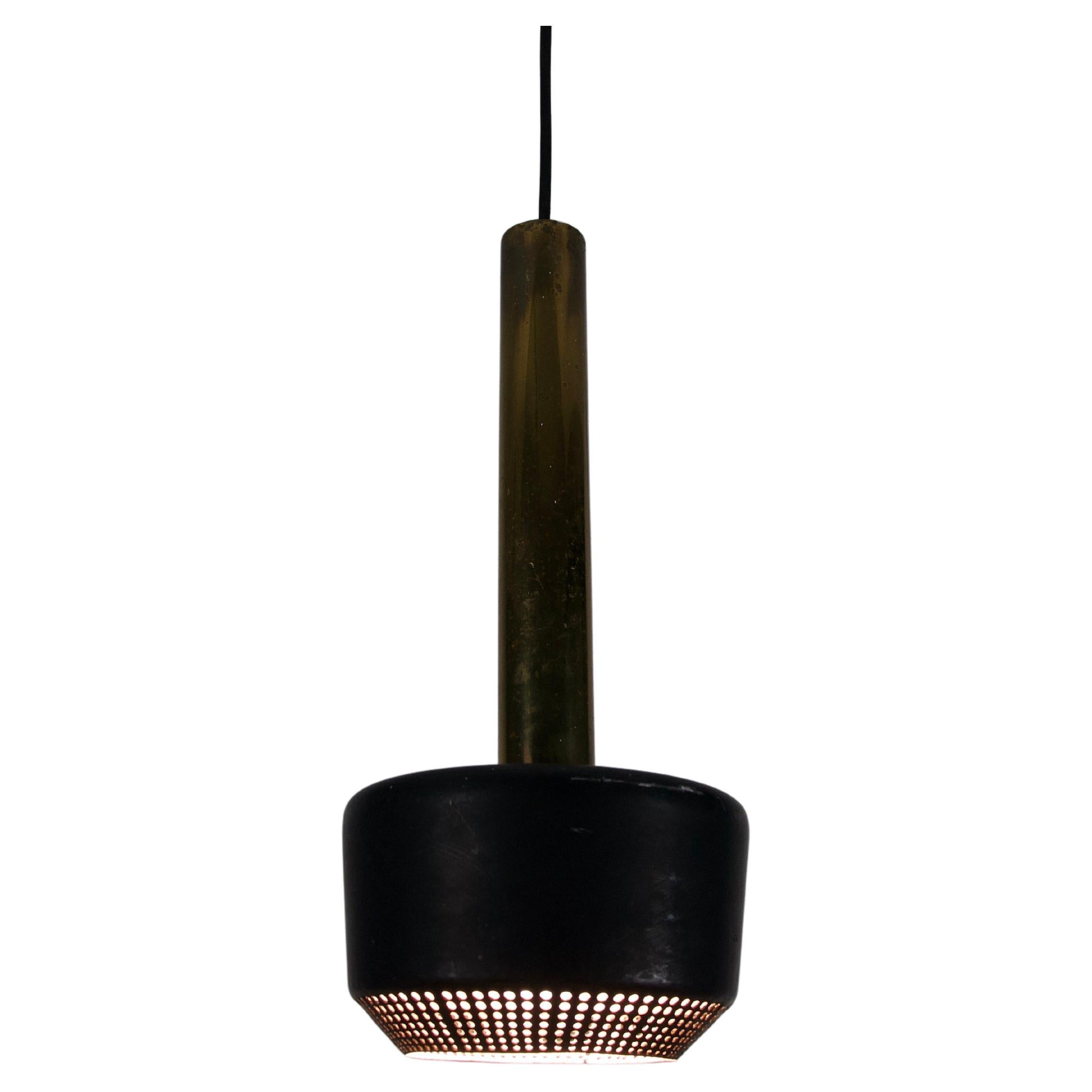 Lampada a sospensione in ottone di Vilhelm Lauritzen per Louis Poulen, 1960, Danimarca