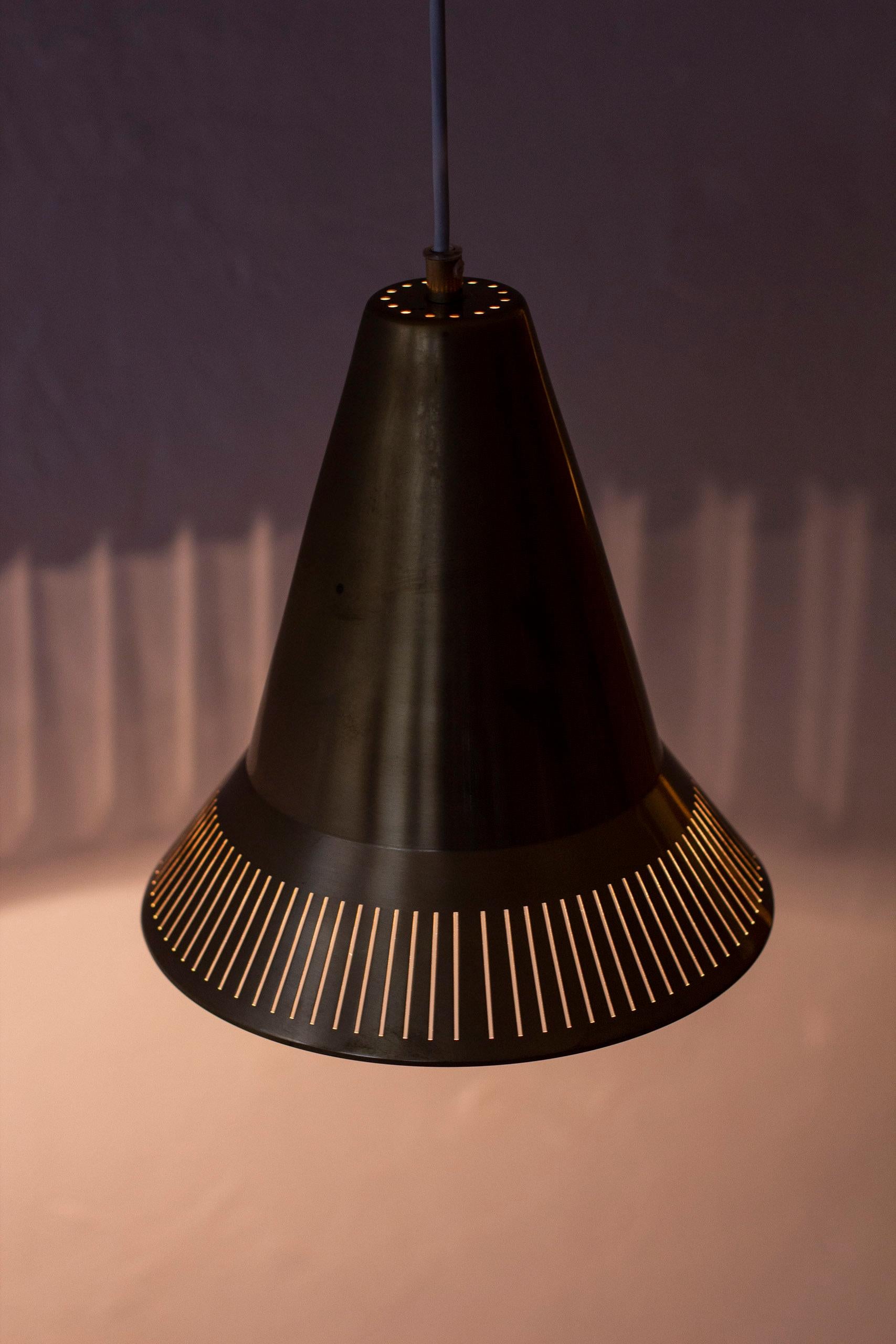 Scandinavian Modern Brass Pendant Lamp Designed by Hans Bergström for Ateljé Lyktan