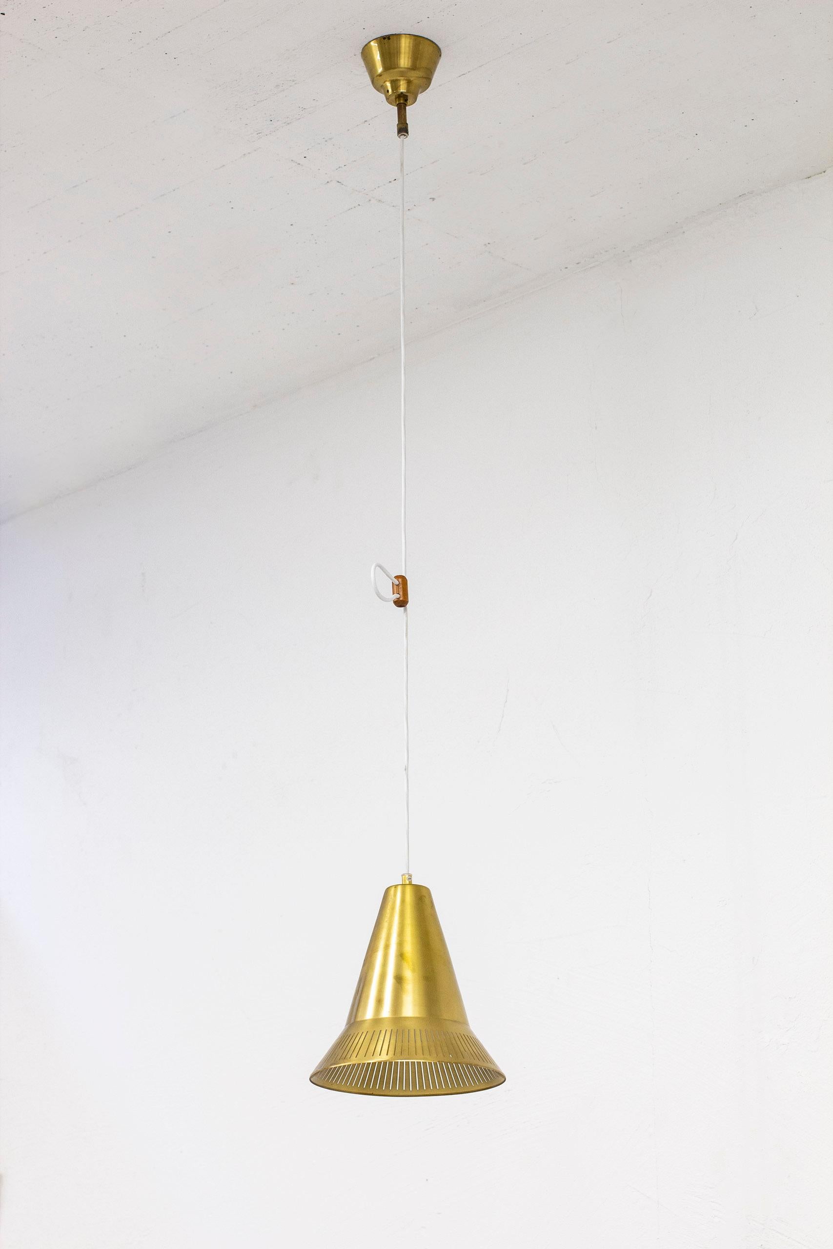 Brass Pendant Lamp Designed by Hans Bergström for Ateljé Lyktan In Good Condition In Hägersten, SE