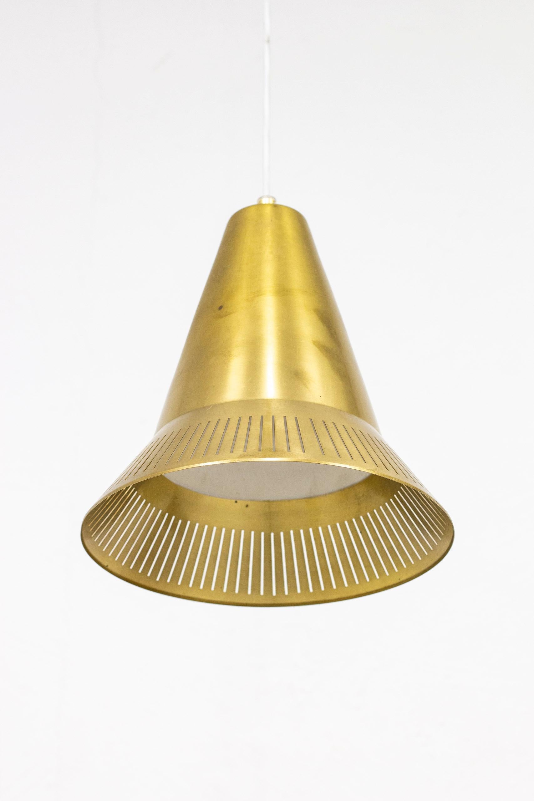 Mid-20th Century Brass Pendant Lamp Designed by Hans Bergström for Ateljé Lyktan