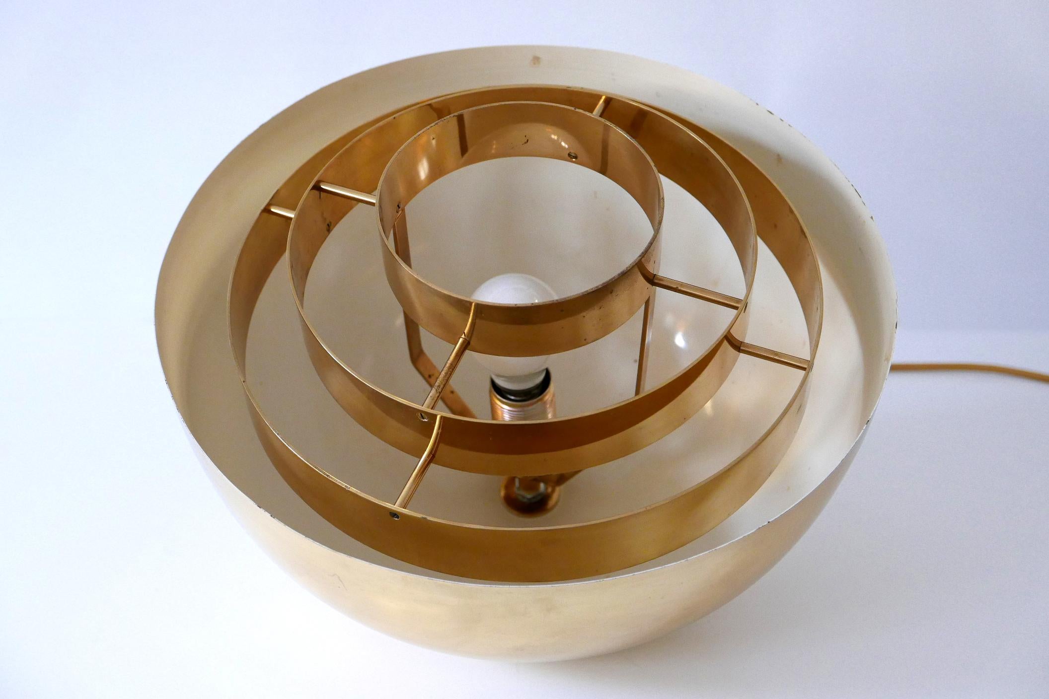 Brass Pendant Lamp Dome by Vereinigte Werkstätten München in 1960s, Germany For Sale 9