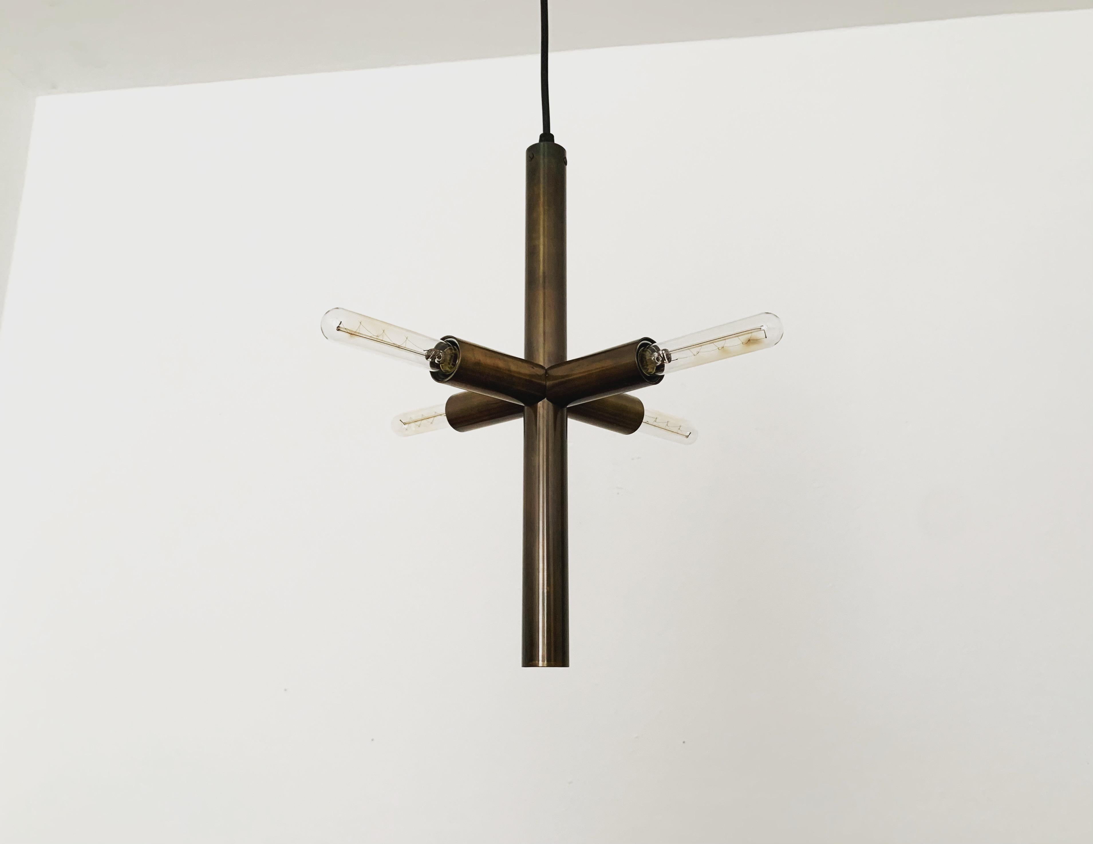 Mid-Century Modern Brass Pendant Lamp For Sale