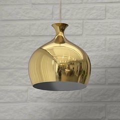 Lámpara colgante de latón Löken de Helge Zimdal para Falkenberg, Suecia, años 60