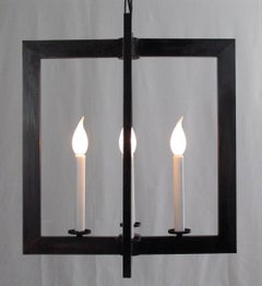 Brass Pendant Lantern with Candles "Unboxed" Rustic Bronze, Made in Italy