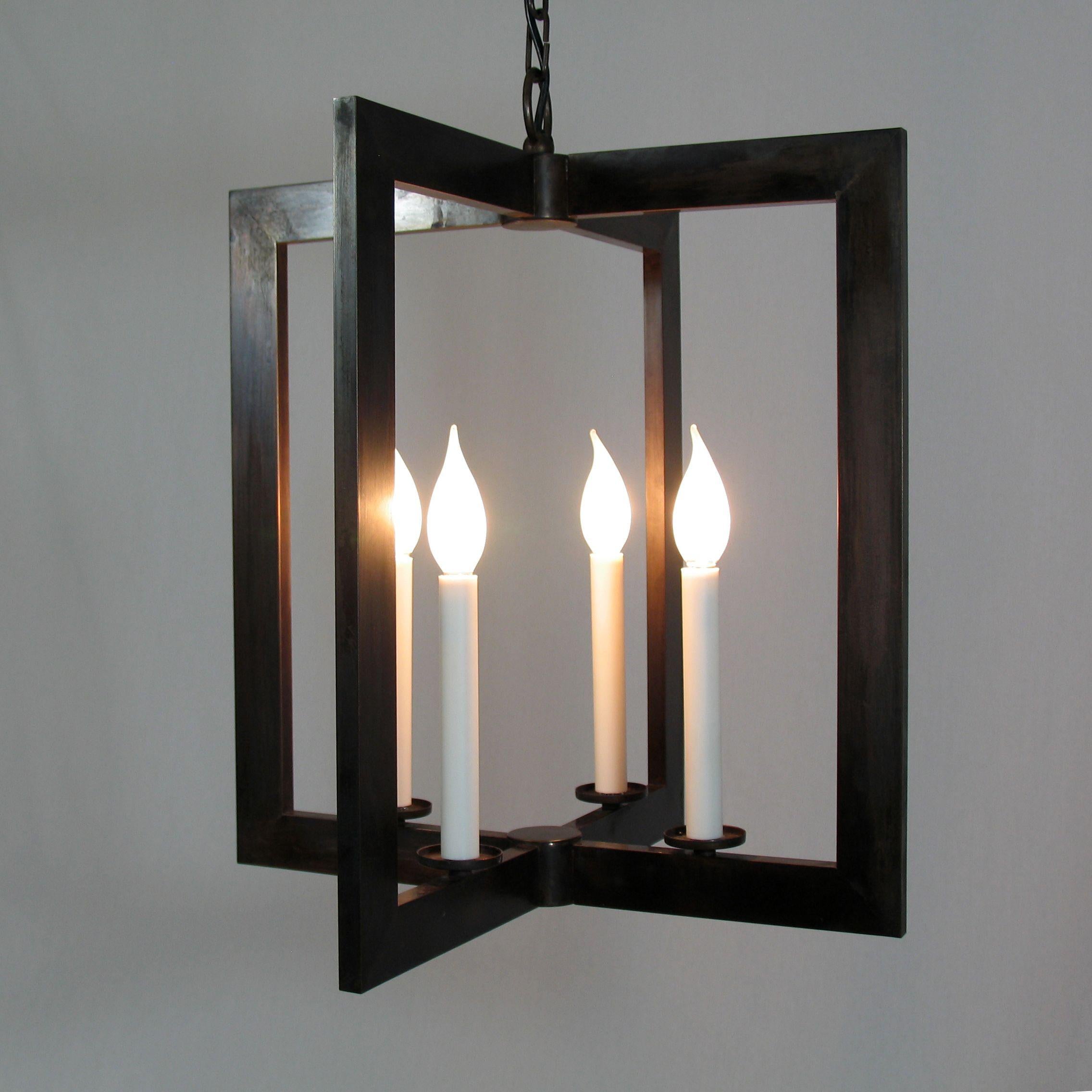 Brass Pendant Lantern with Candles 