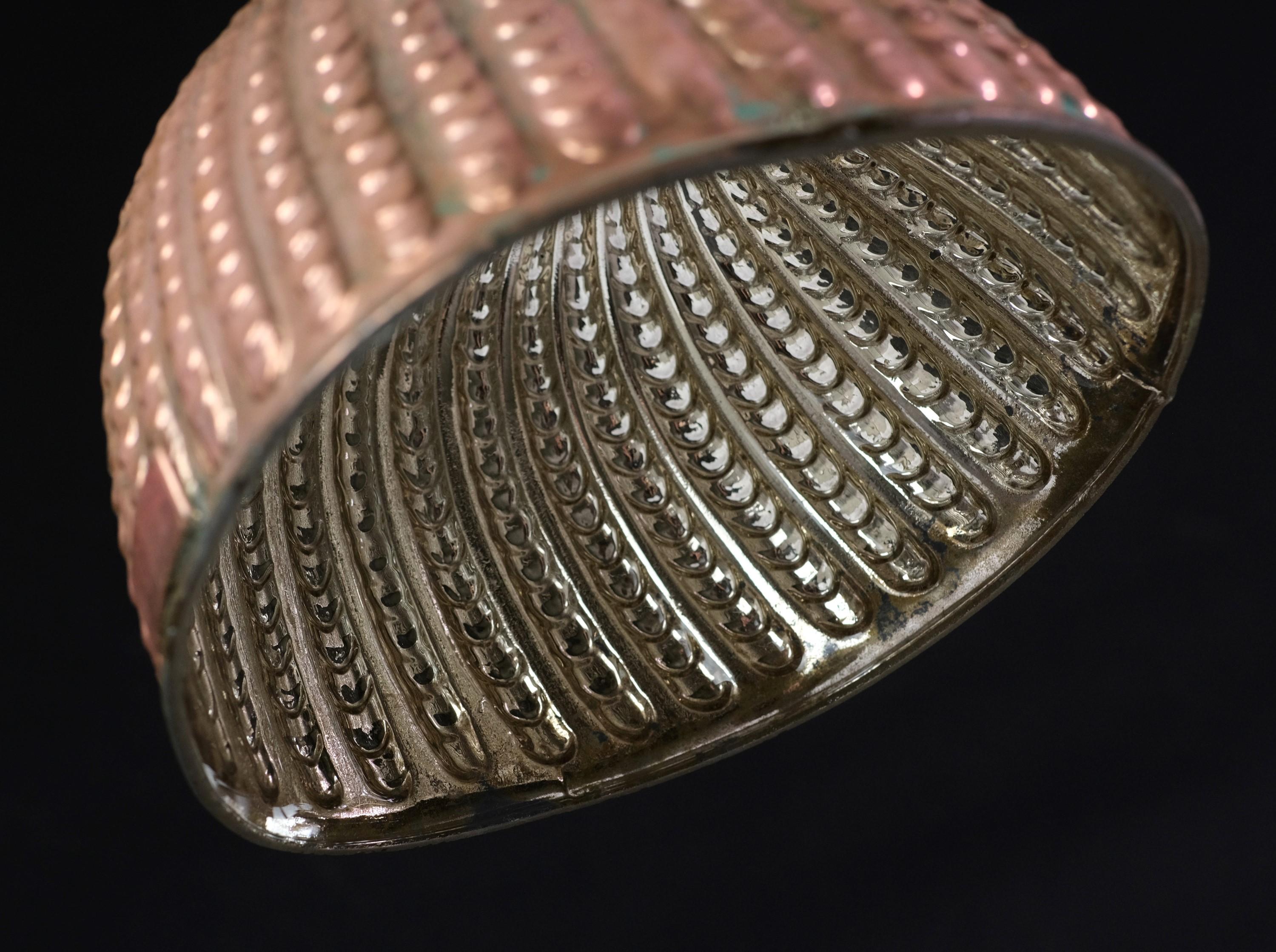 Brass Pendant Light 2 Copper Clad Mercury Glass Shades 1