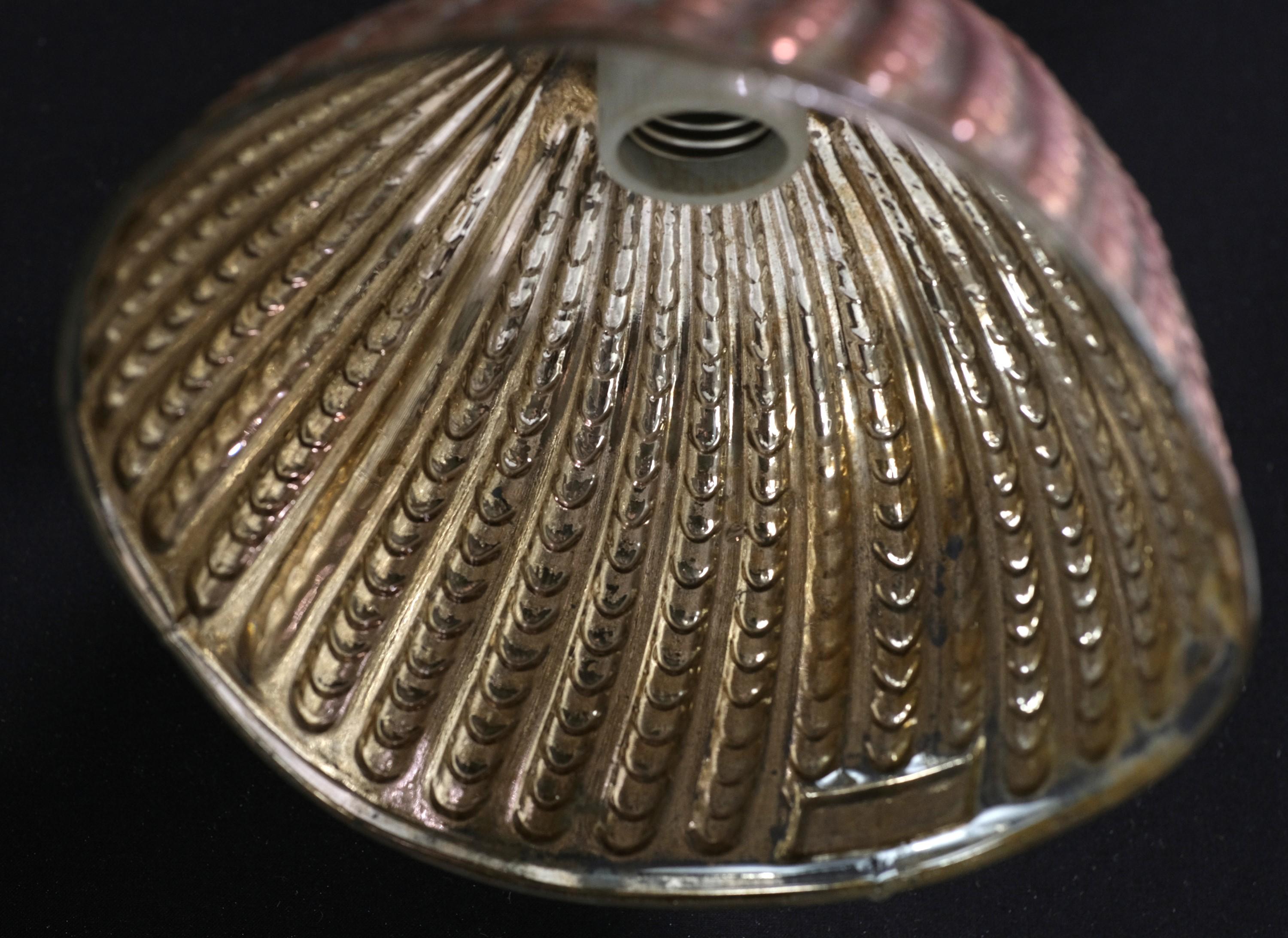 Brass Pendant Light 2 Copper Clad Mercury Glass Shades 2