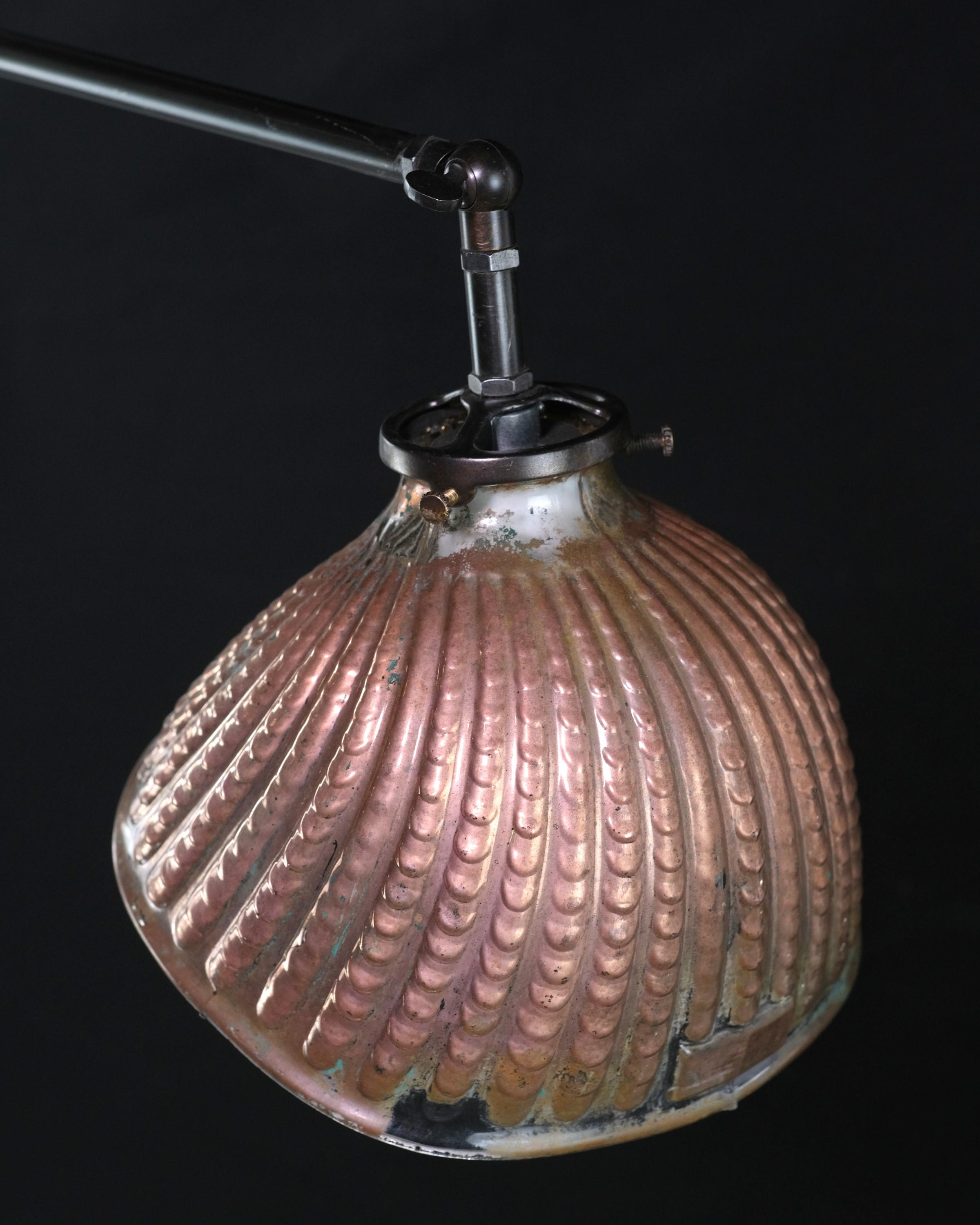 Lampe pendante en laiton 2 abat-jour en verre au mercure recouvert de cuivre 2