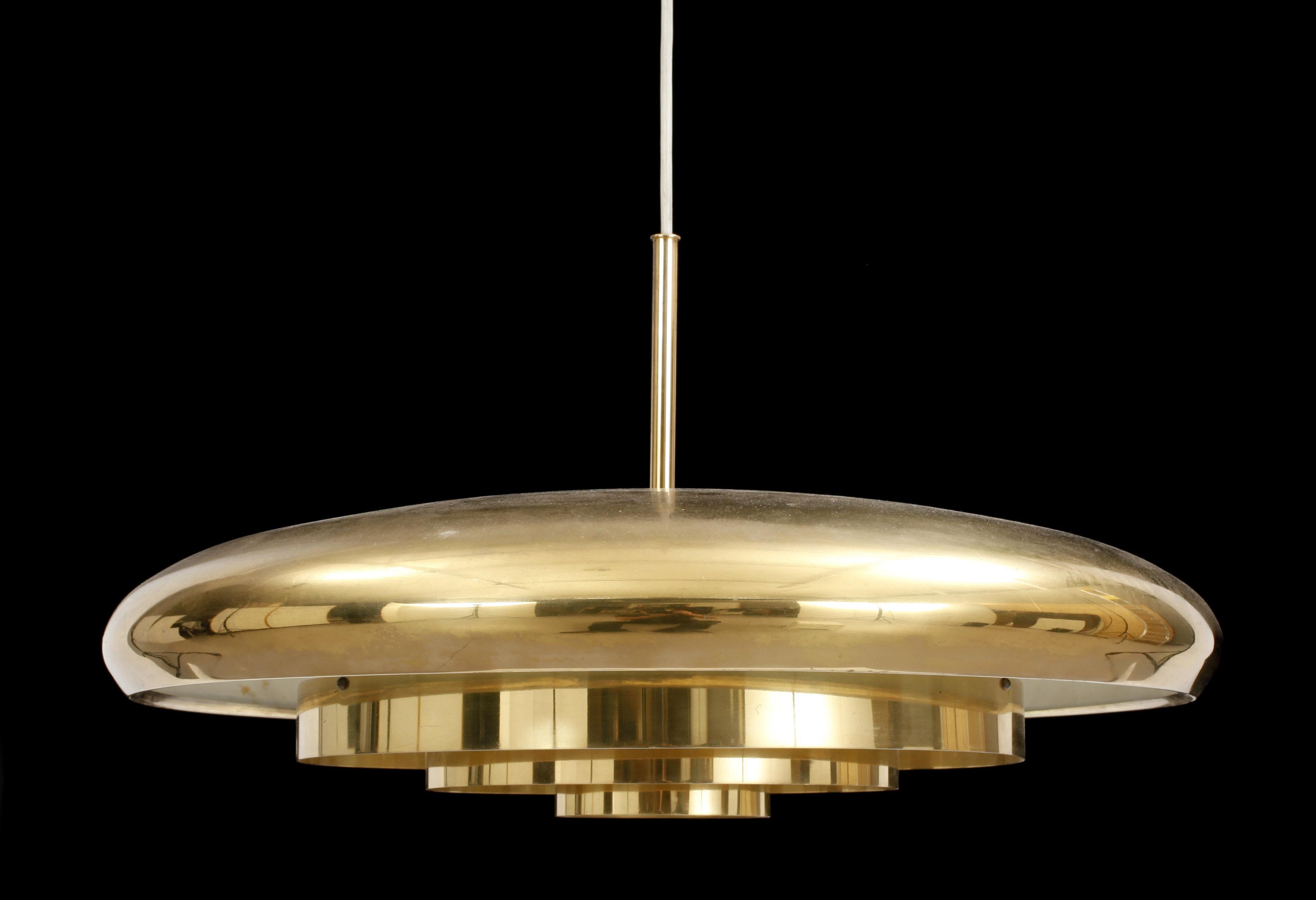 Brass Pendant Light by Bergboms, Sweden, 1960 In Good Condition In Paris, FR