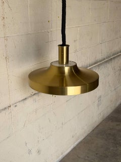 Brass Pendant Light Fixture Scandinavian Ceiling Lamp Mid-Century Modern 1970s