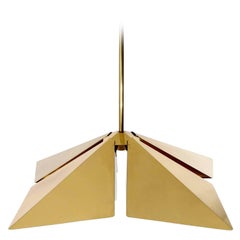 Mid-Century Modern Brass Pendant Light Fixture, Vereinigte Werkstaetten, 1970