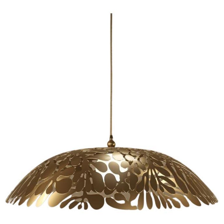 Brass pendant light with an organic design – Gaetano Flower Ø 40 cm For Sale