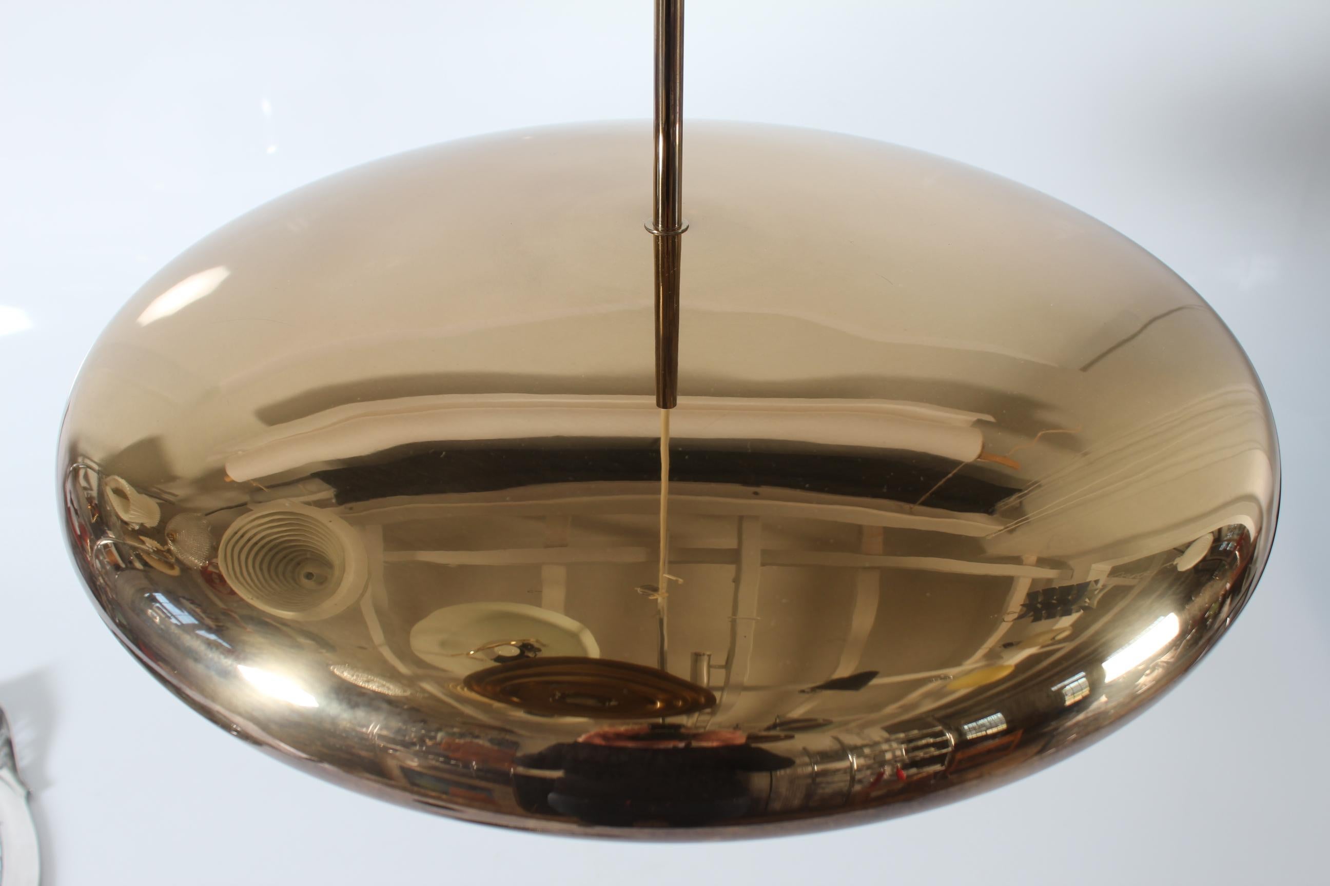 Brass Pendant T-5 by Alf Svensson & Yngvar Sandström for Bergboms, Sweden 1960s 4