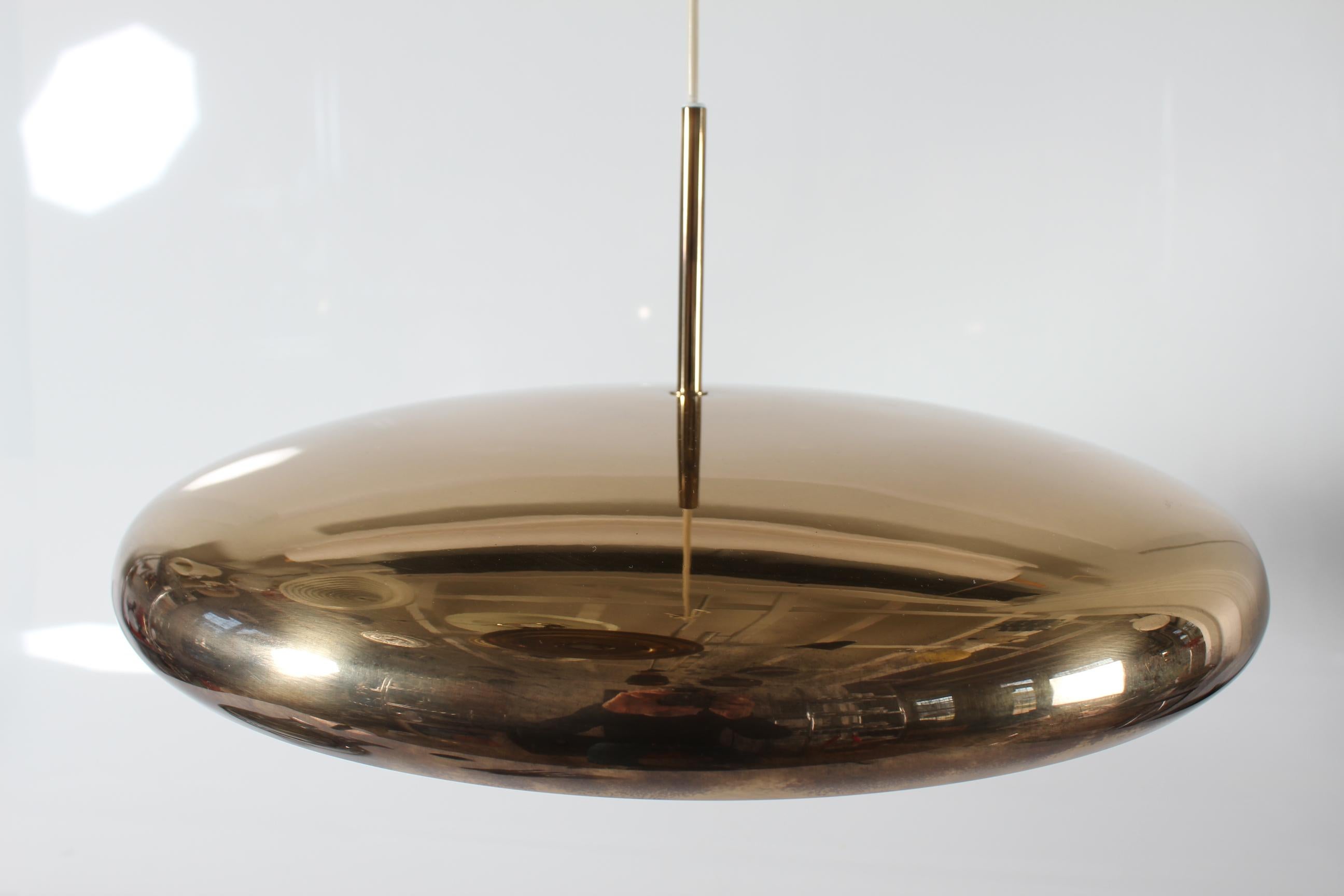 Brass Pendant T-5 by Alf Svensson & Yngvar Sandström for Bergboms, Sweden 1960s In Good Condition In Silkeborg, Silkeborg