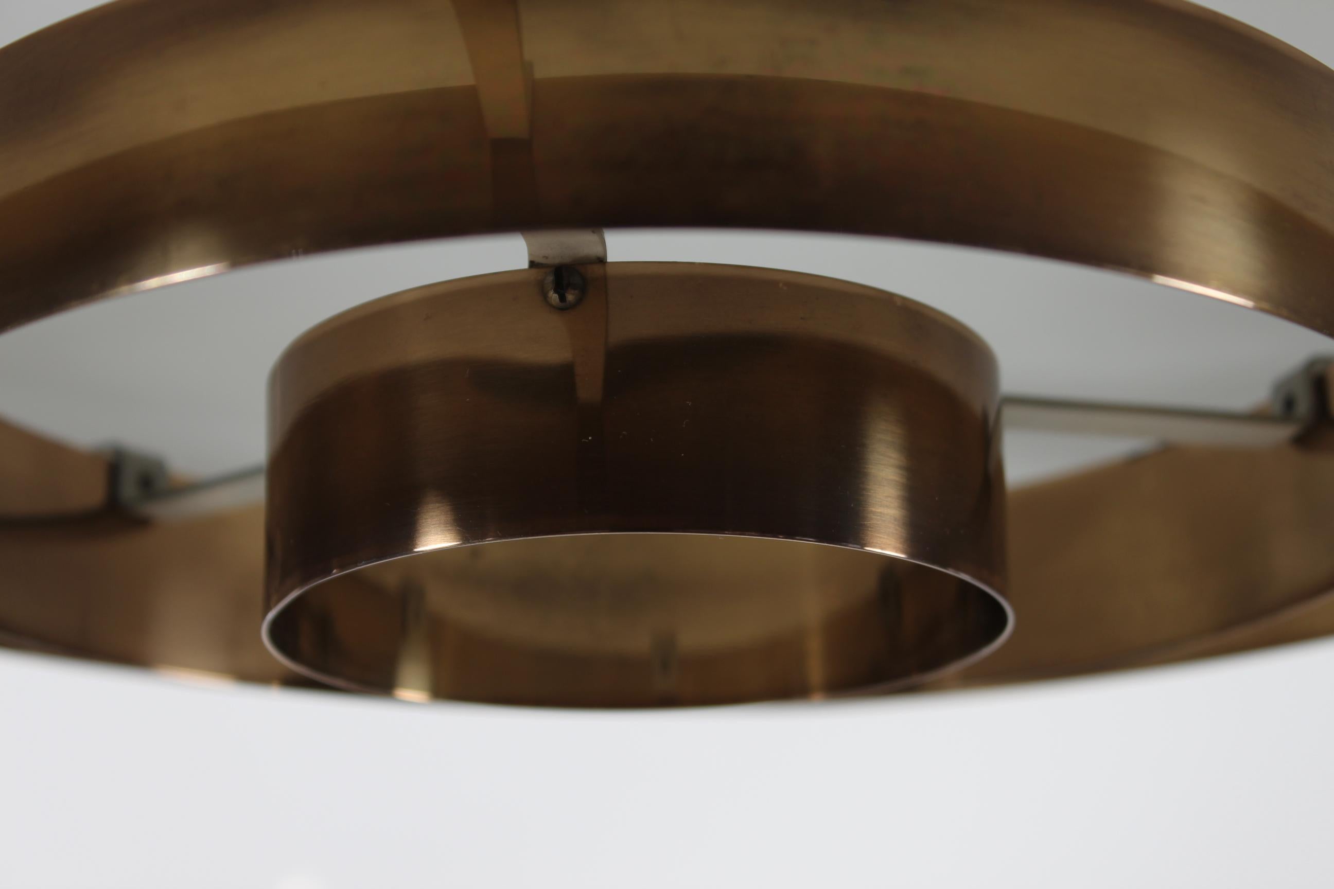 Mid-20th Century Brass Pendant T-5 by Alf Svensson & Yngvar Sandström for Bergboms, Sweden 1960s