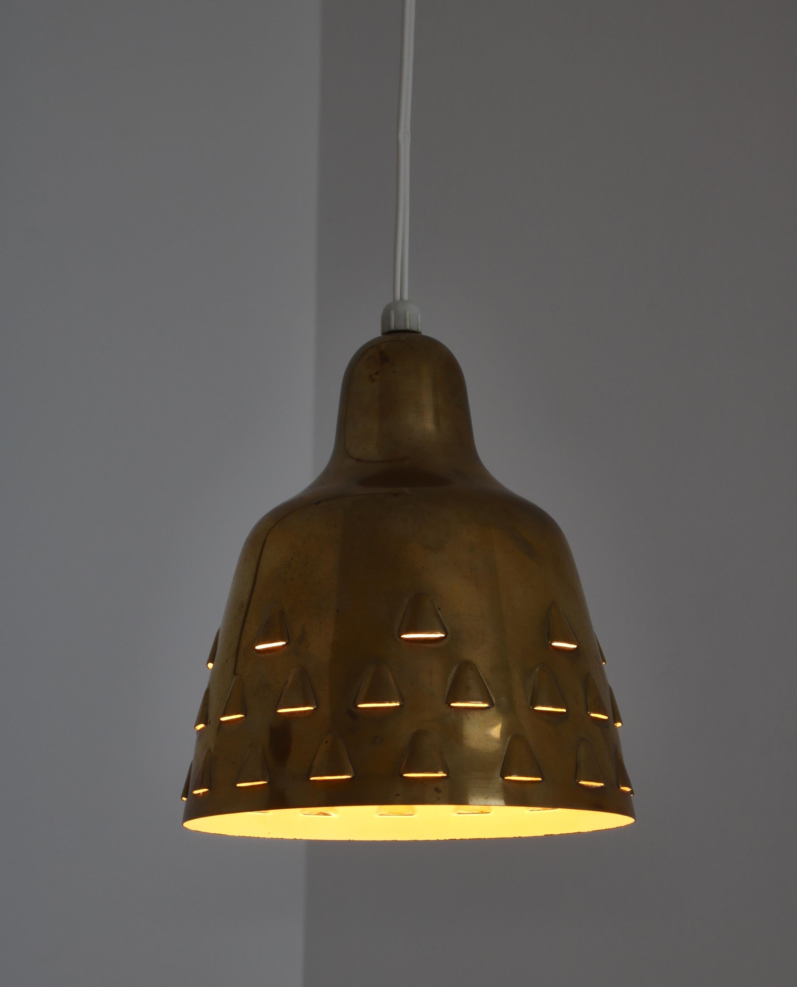 Brass Pendant Wall Lamp by Louis Poulsen, 1960s Scandinavian Modern For Sale 2