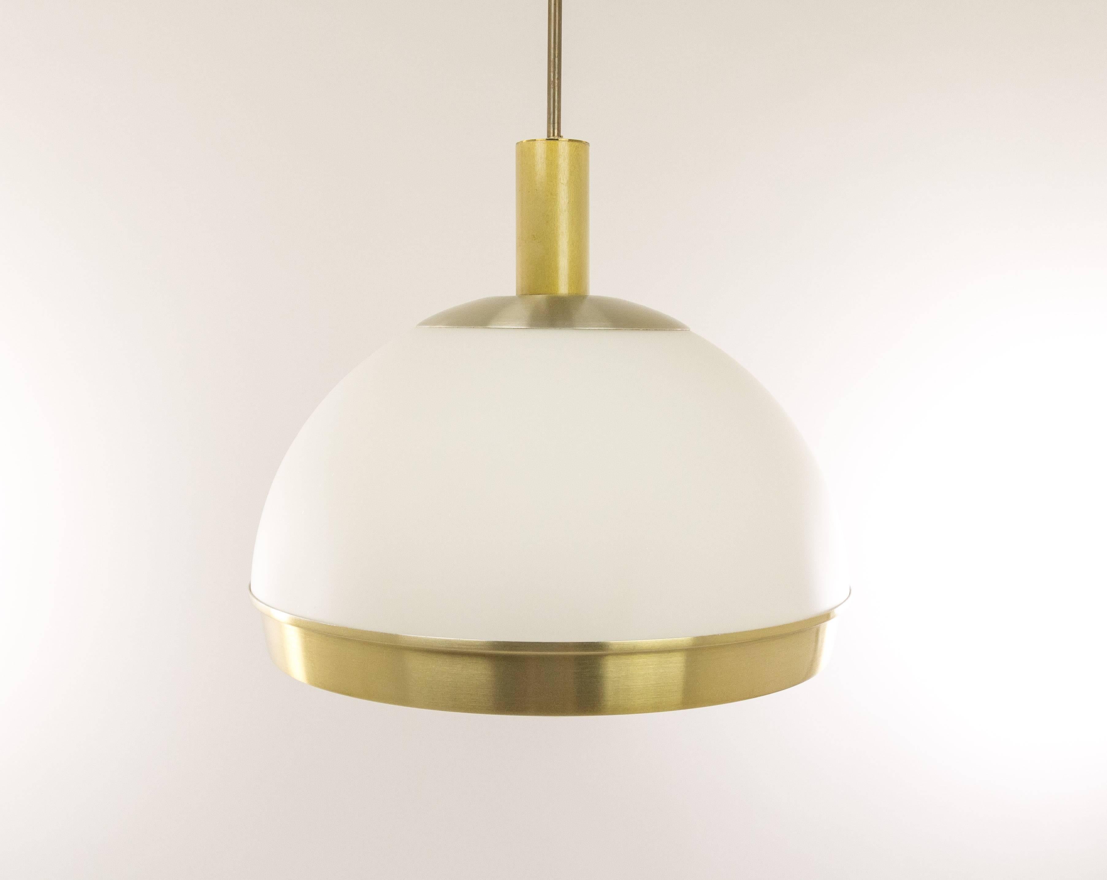 Mid-20th Century Brass Pendant with Diamond Glass by Pia Guidetti Crippa for Lumi Milano, 1960s For Sale