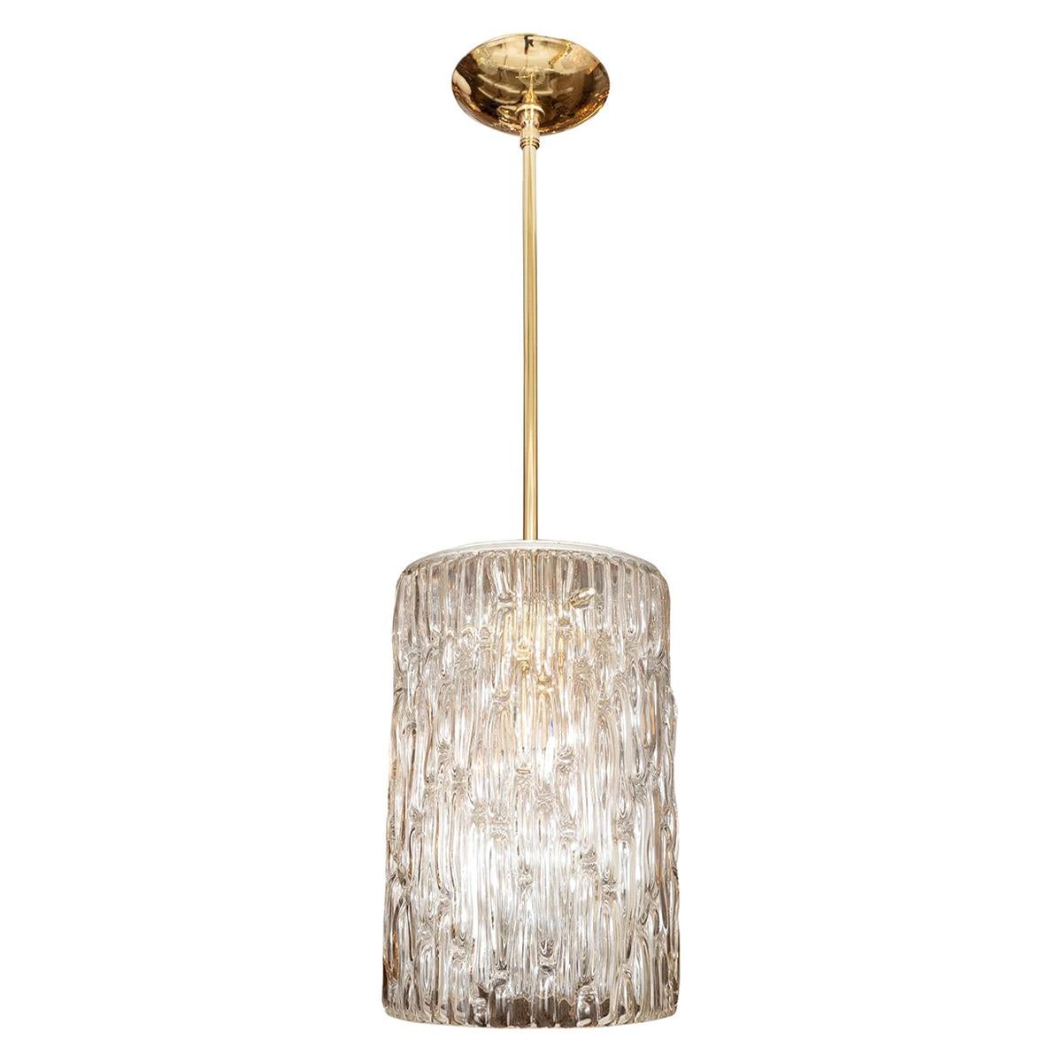 Grid Glass Cylinder Pendant Lights at 1stDibs