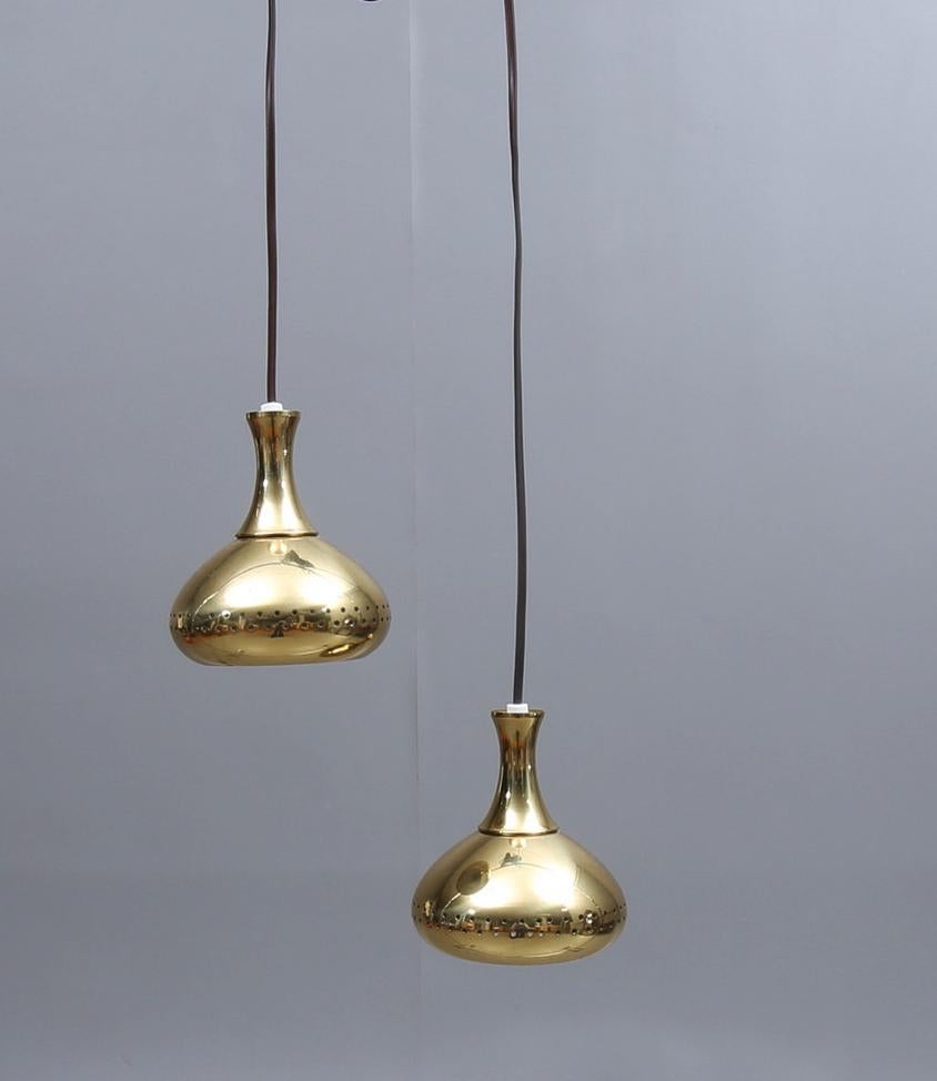Scandinavian Modern Brass Pendants by Hans Agne Jakobsson