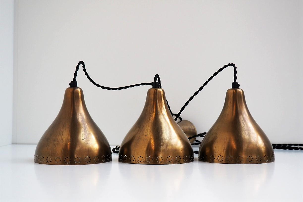Brass Pendants in Paavo Tynell Style, Scandinavian Design from the 1950s 3