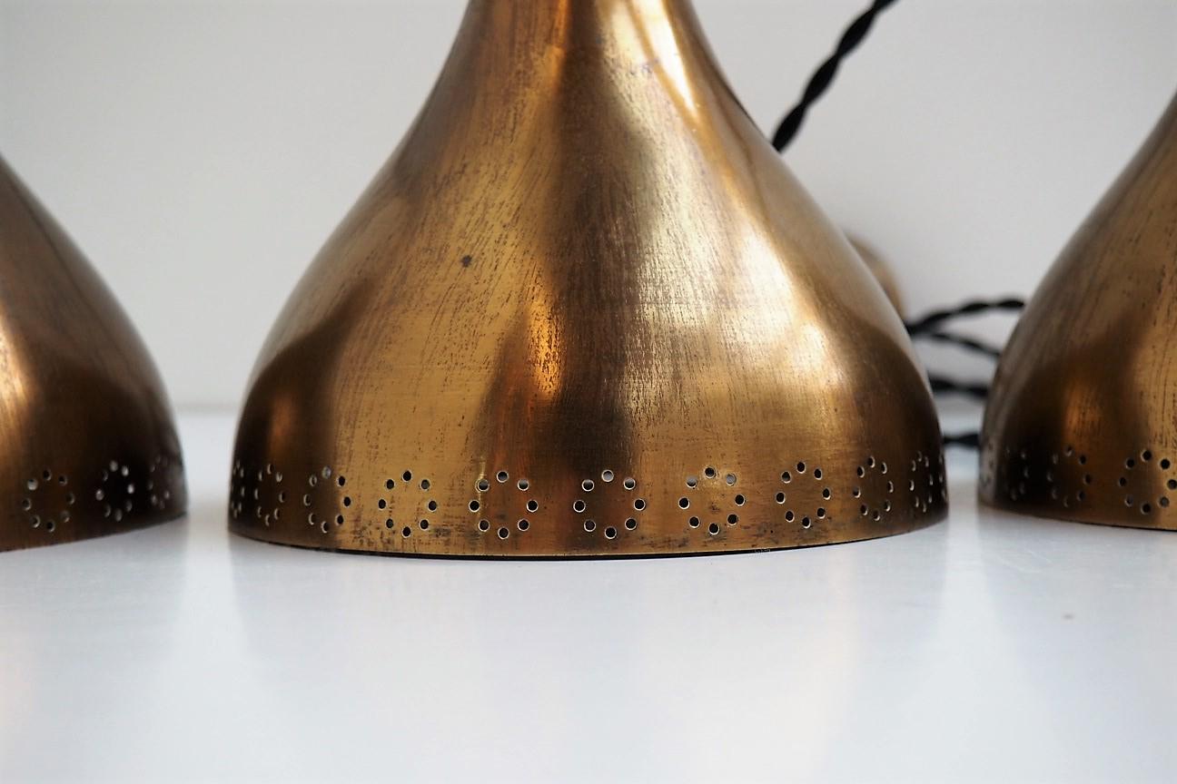 Brass Pendants in Paavo Tynell Style, Scandinavian Design from the 1950s 4