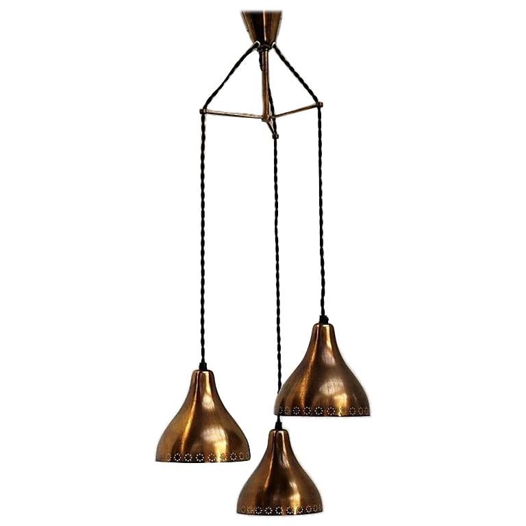 Brass Pendants in Paavo Tynell Style, Scandinavian Design from the 1950s