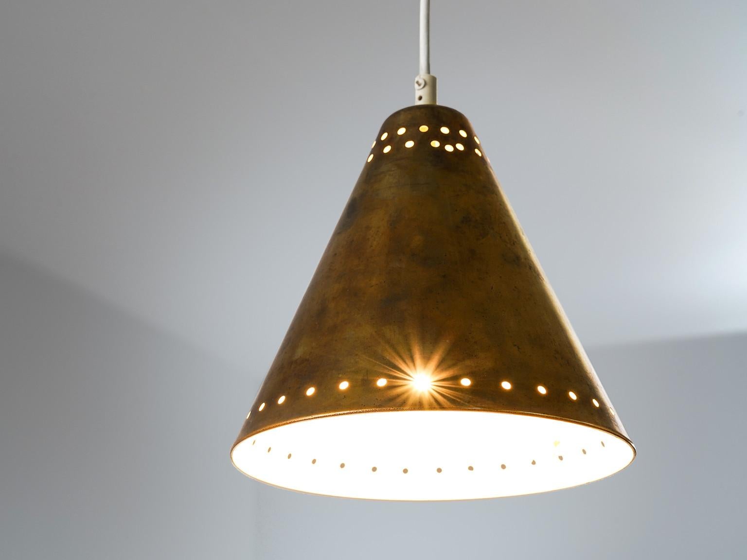 Brass Pendants with Perforated Lampshade 1